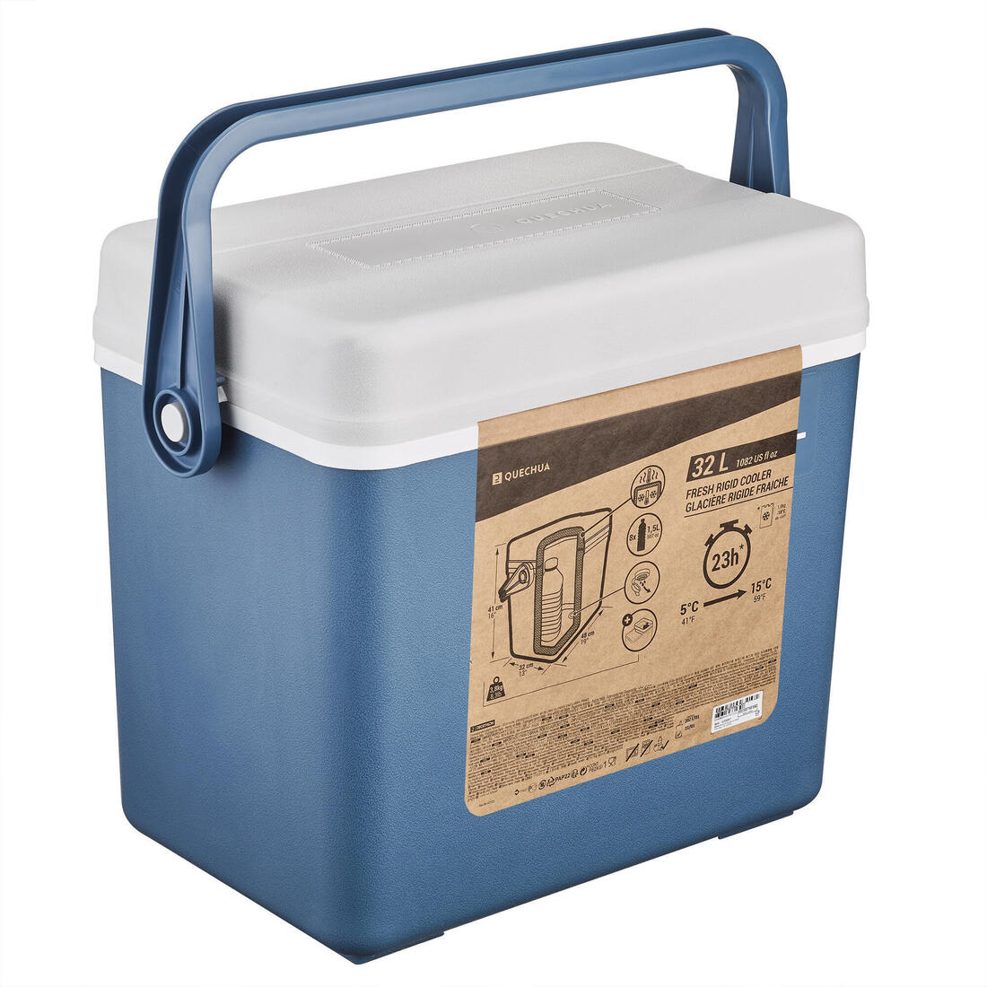 GLACIERE RIGIDE DE CAMPING  - 32 LITRES  - CONSERVATION AU FRAIS 14 HEURES