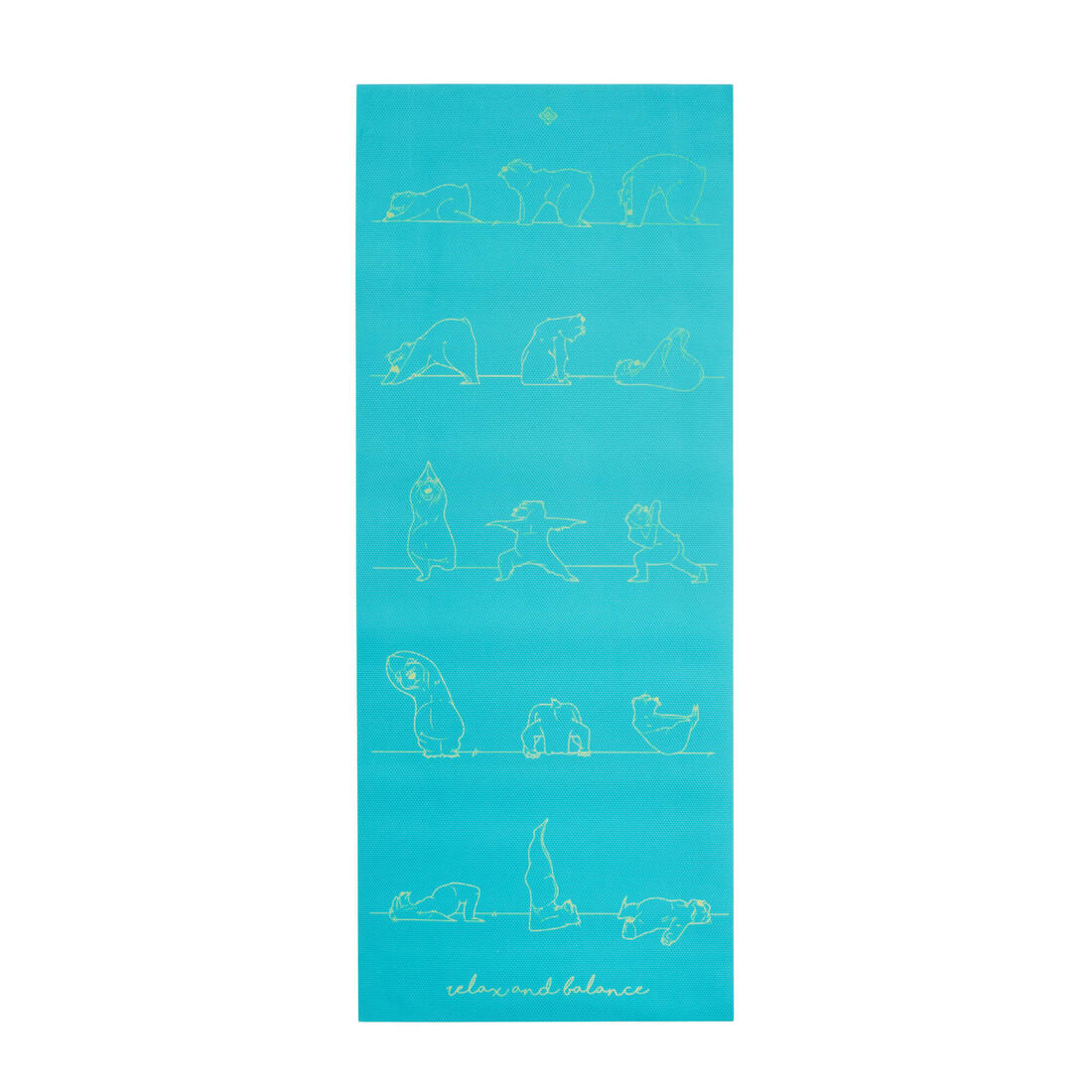 TAPIS YOGA ENFANT 150CM X 60CM X5 MM OURSON KAKI