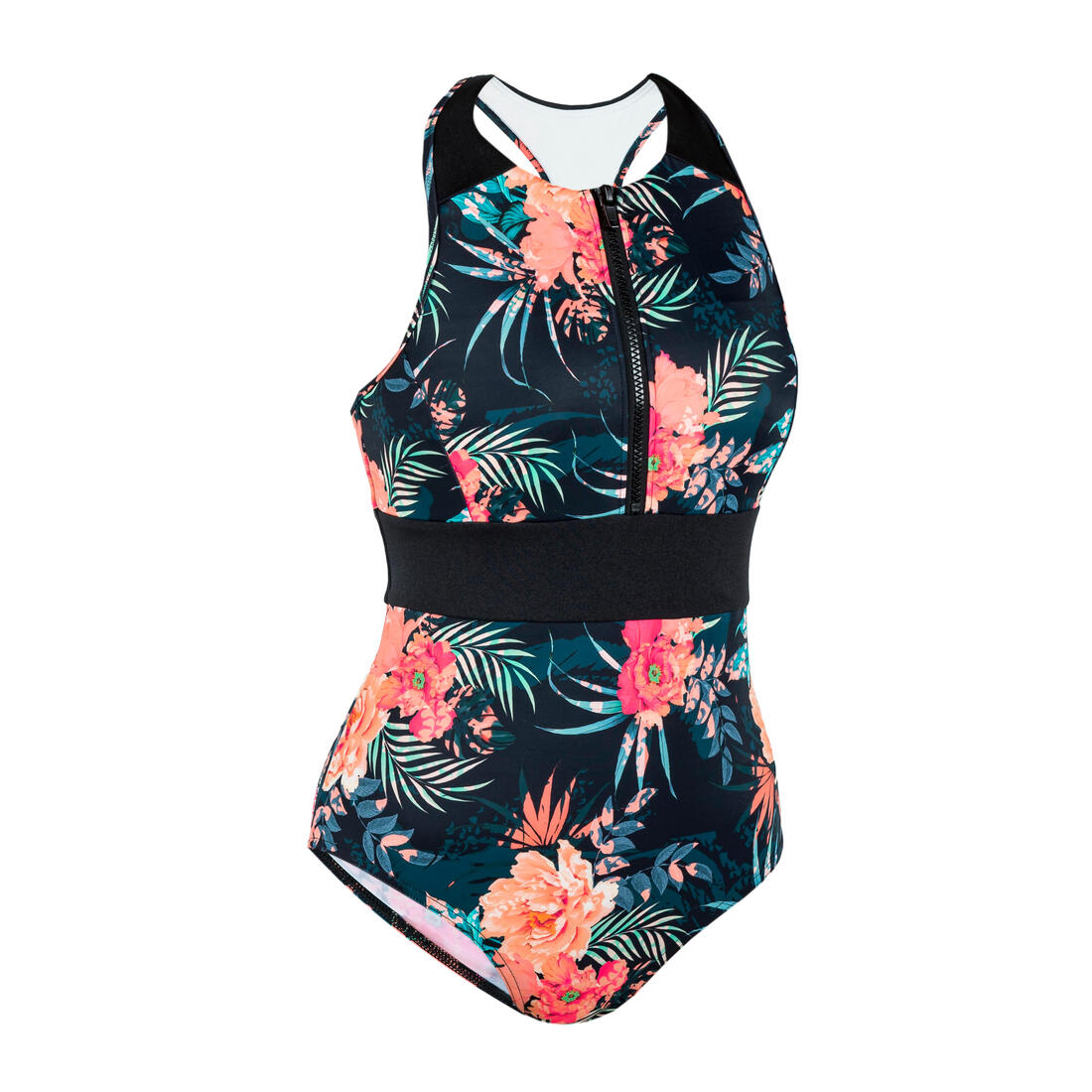 MAILLOT DE BAIN 1 PIECE CALYSTA FILLE 900 NOIR OR