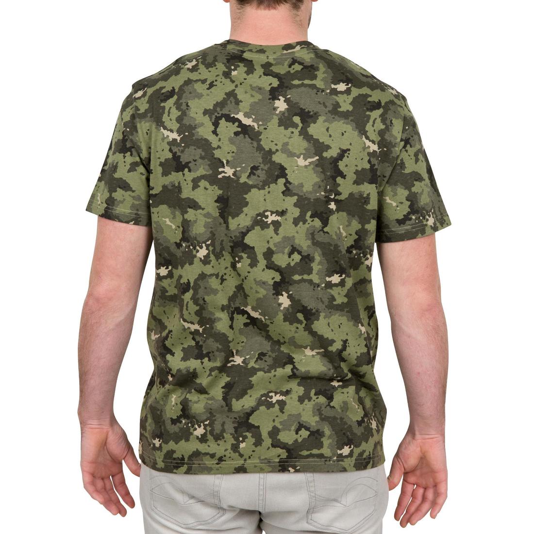 T-shirt manches courtes chasse 100 camouflage woodland