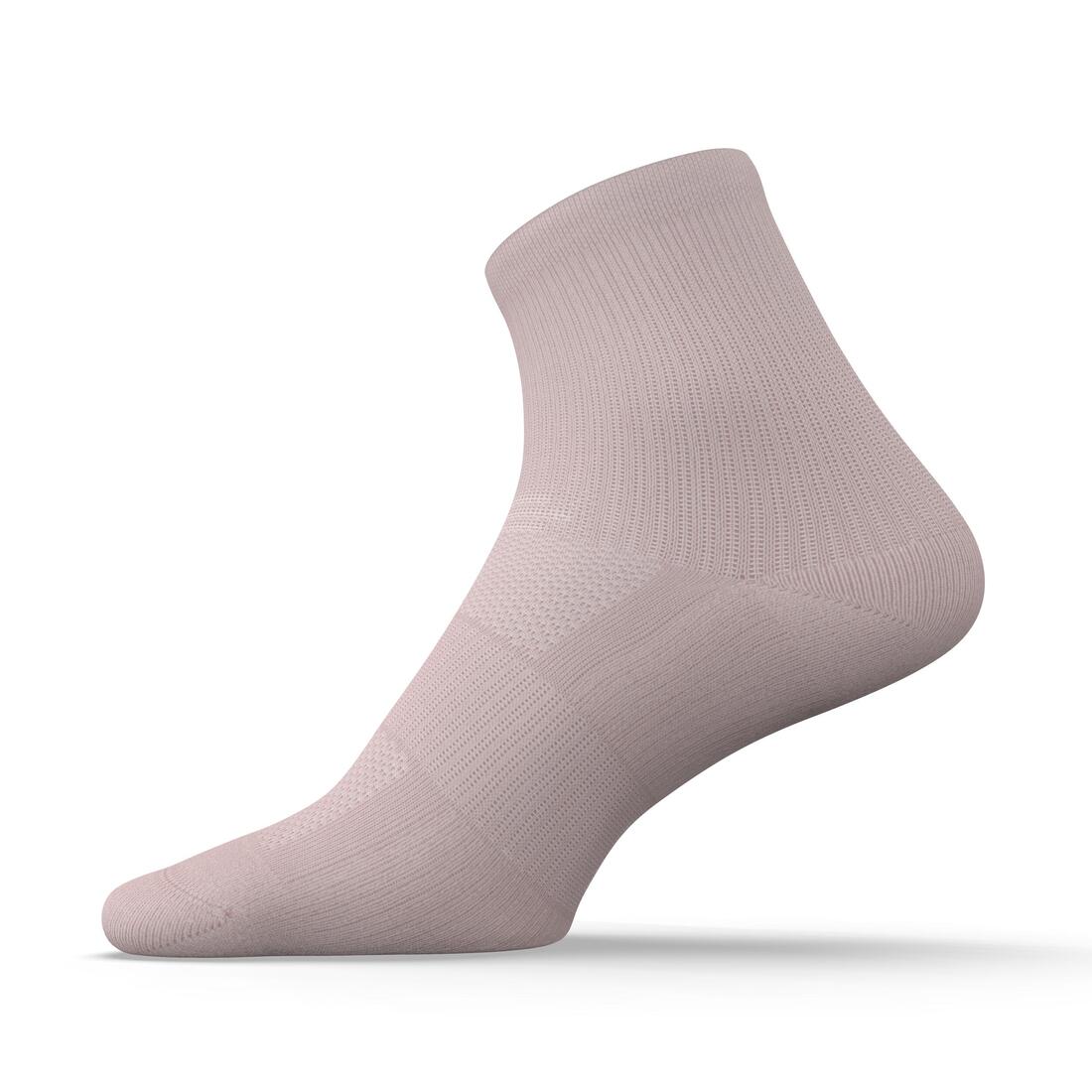 CHAUSSETTES DE RUNNING RUN500 MI-HAUTEURS X2 NOIRES