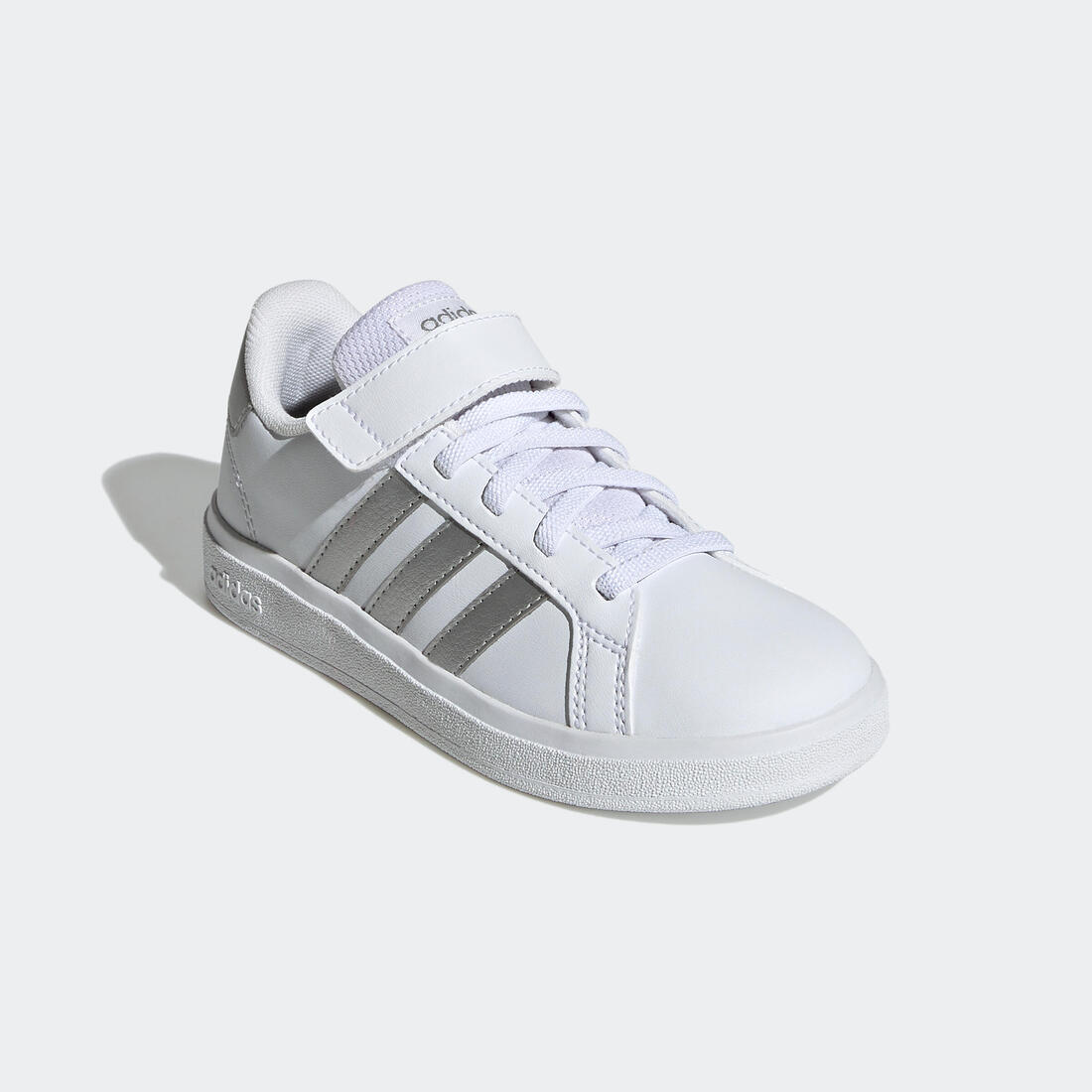 Baskets à scratch enfant - ADIDAS GRAND COURT blanc/nacre