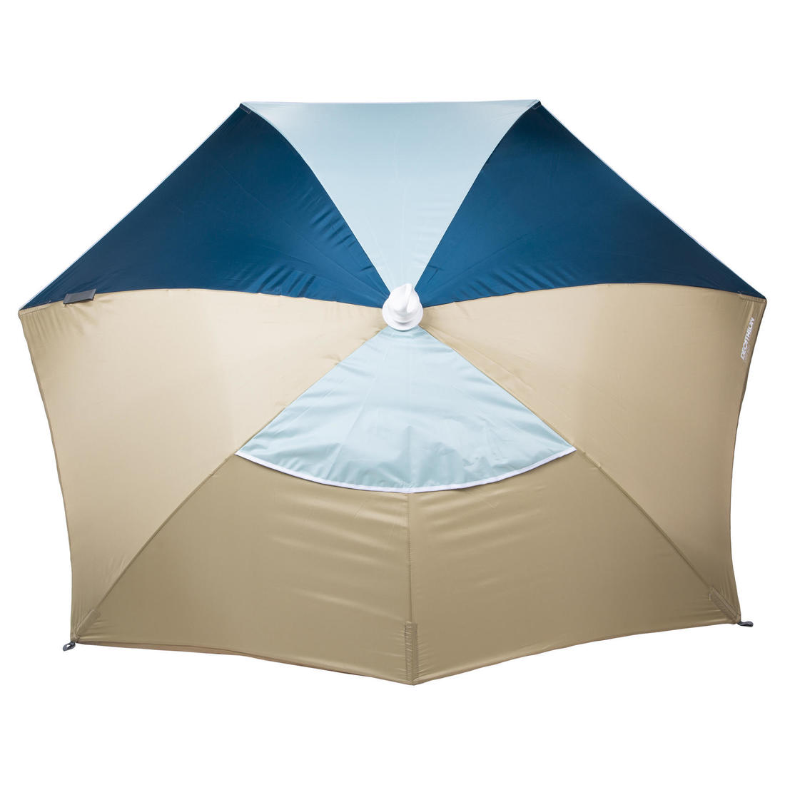 Parasol Abri plage solaire Iwiko 180 bleu jaune UPF50+ 3 places