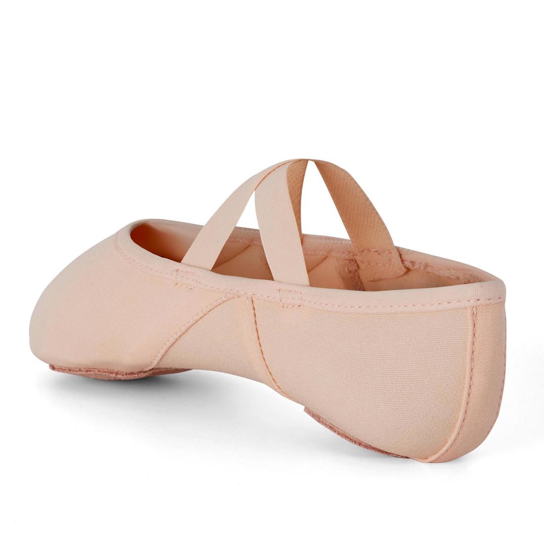 Demi-pointes danse classique bi-semelles en toile stretch saumon tailles 41-42