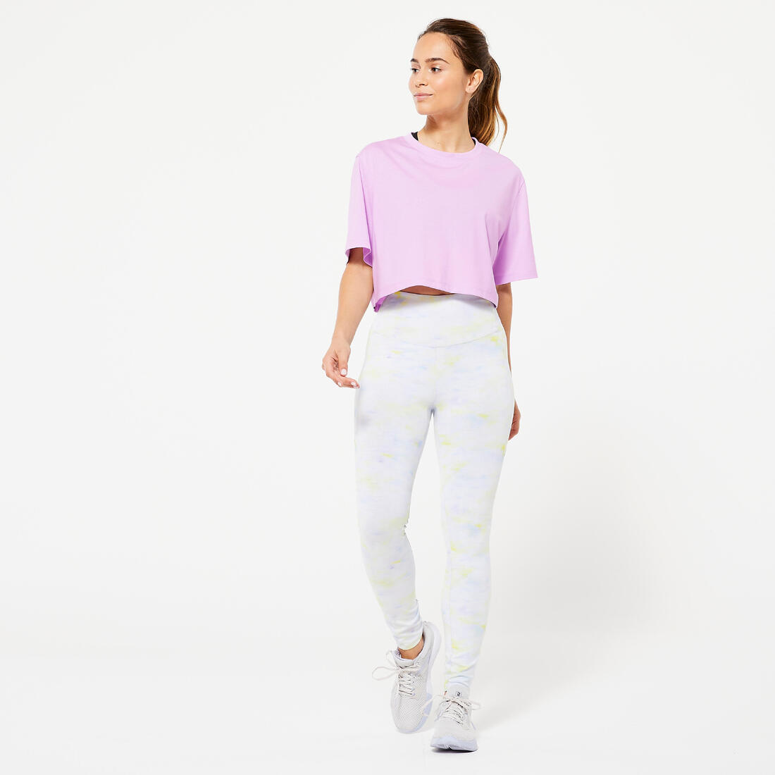 T-shirt crop top femme - violet profond