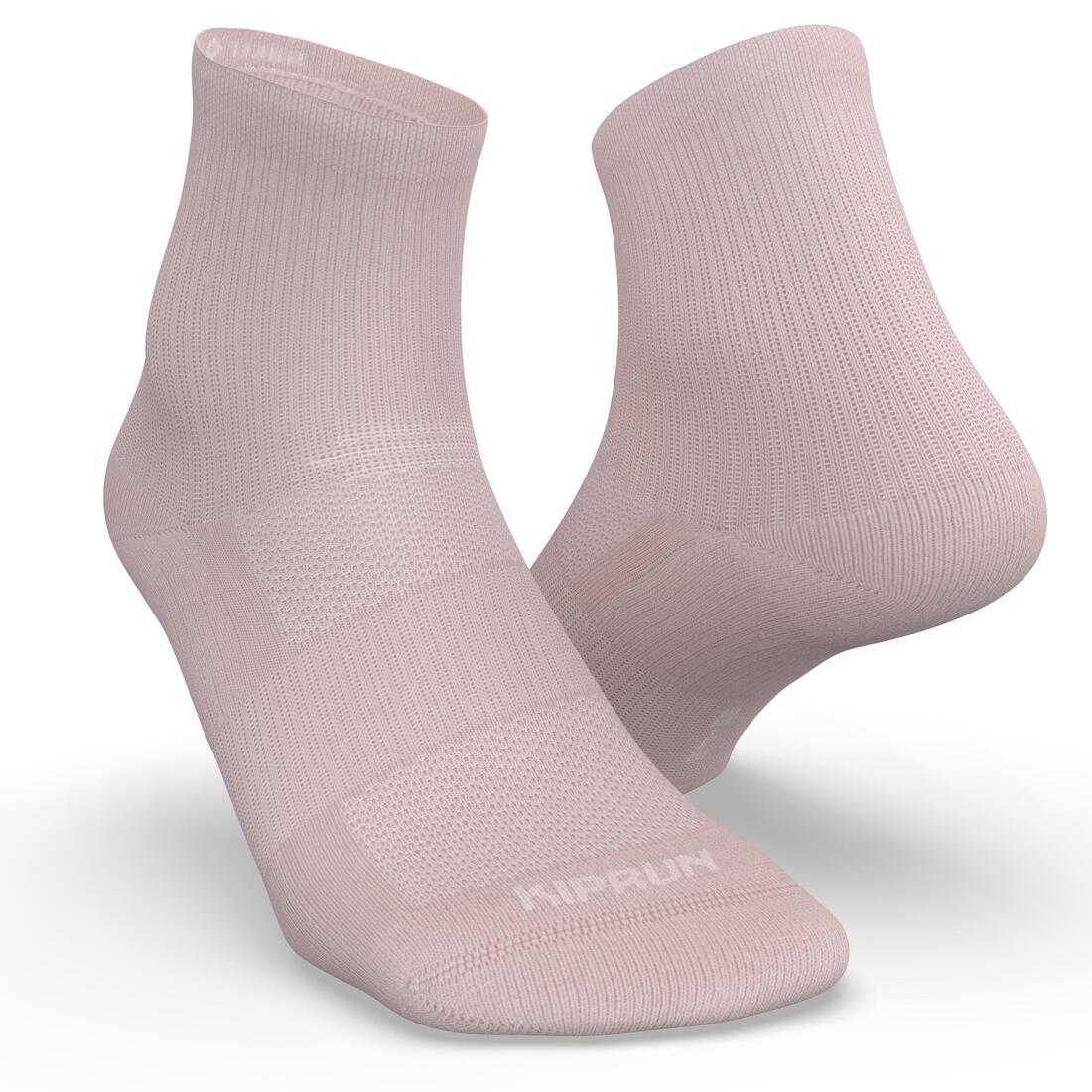 CHAUSSETTES DE RUNNING RUN500 MI-HAUTEURS X2 NOIRES