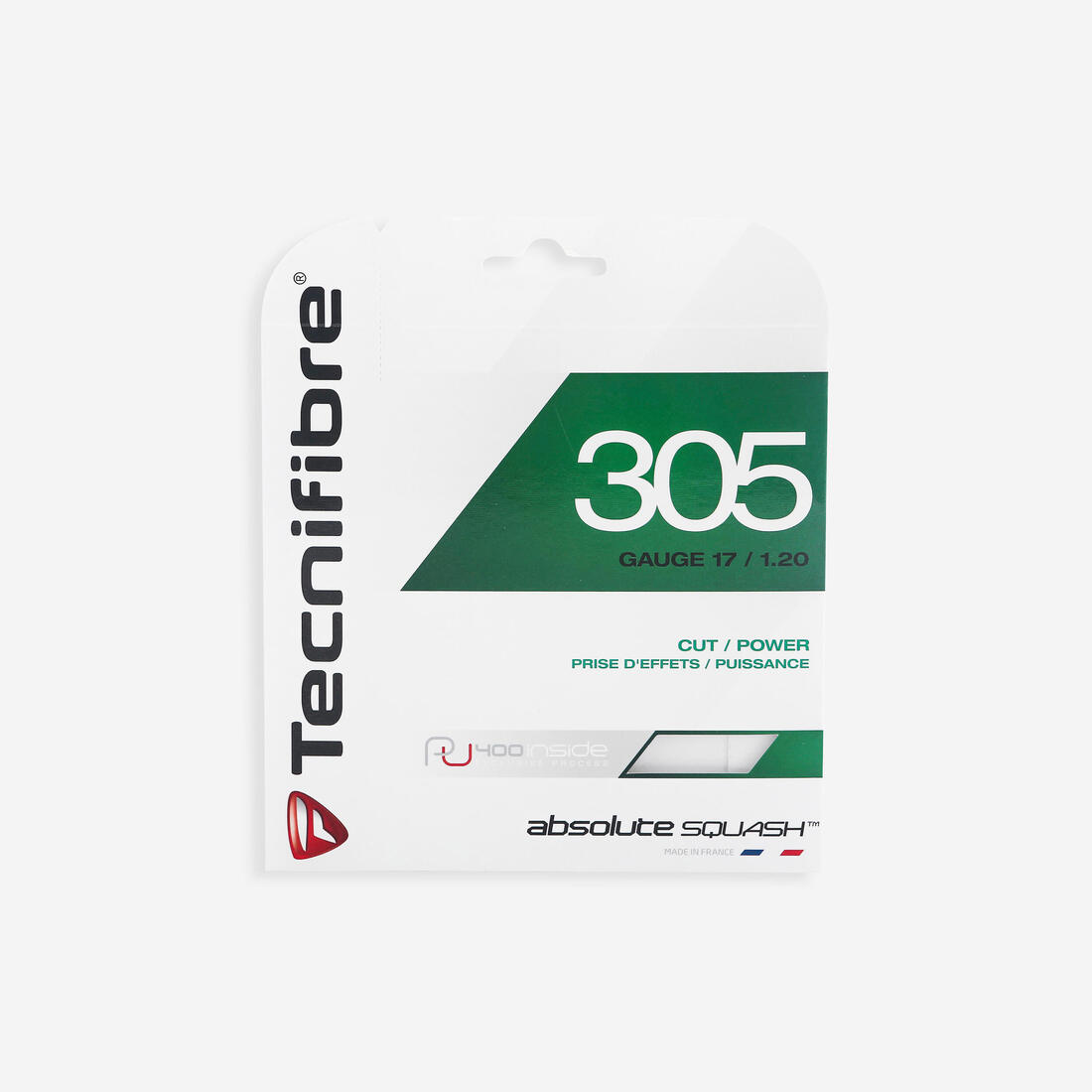 CORDAGE DE SQUASH TECNIFIBRE 305 1.20 VERT