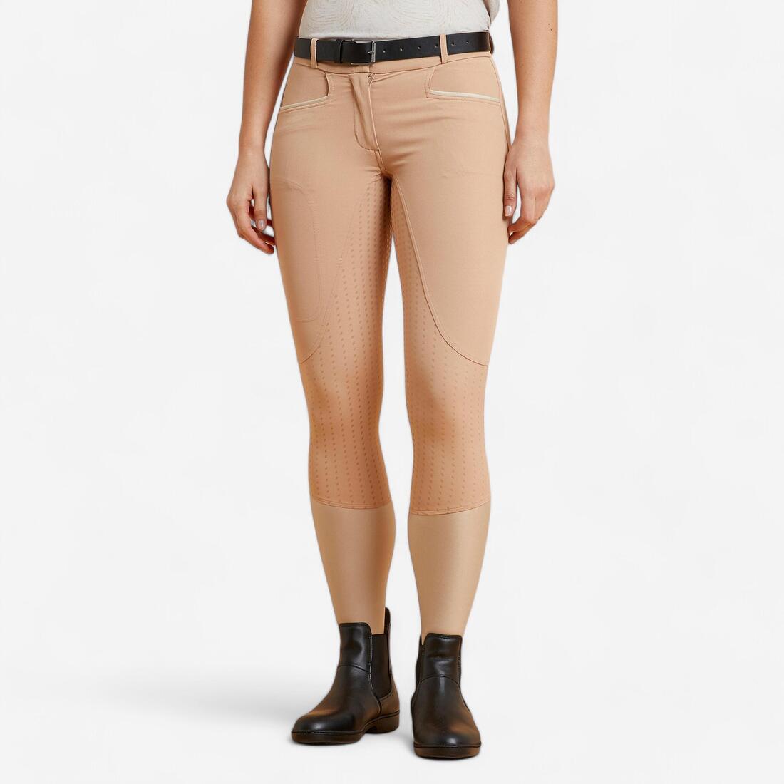 Pantalon équitation léger fullgrip Femme - 580 terracotta