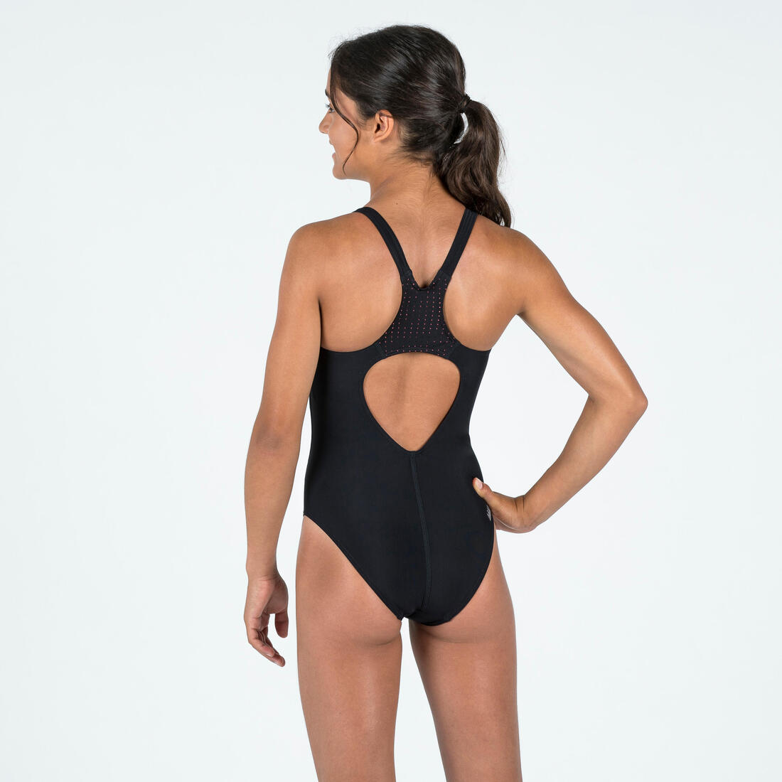 Maillot de bain 1 pièce natation Fille - 500 Kamyleon noir