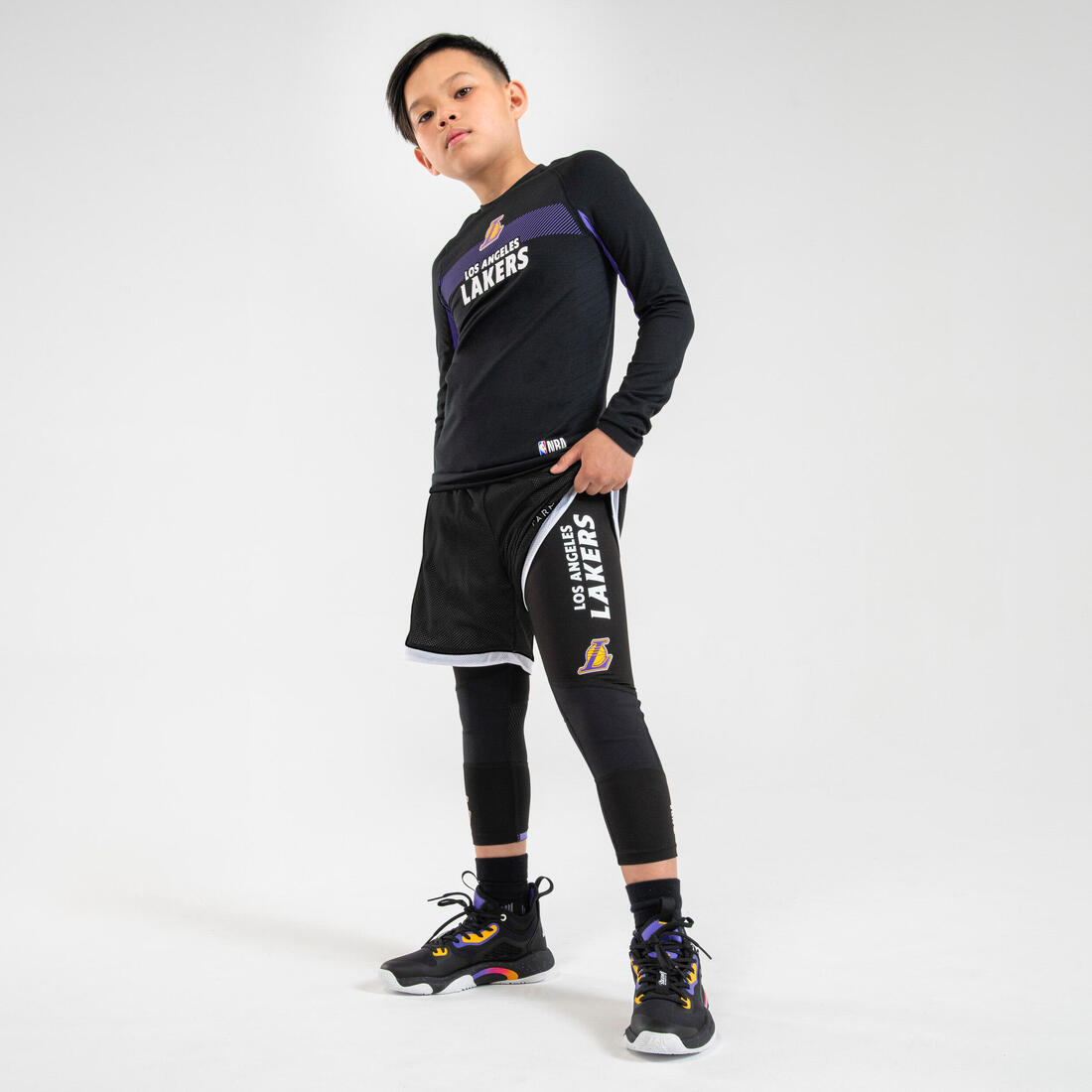 Legging basketball 3/4 NBA Los Angeles Lakers Enfant - 500