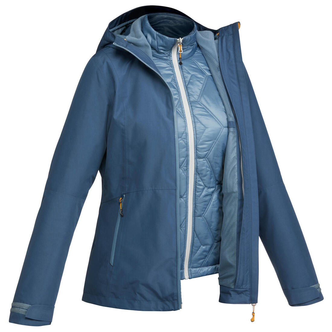 Veste 3en1 imperméable de trek voyage - Travel 500 -8 °C - Femme