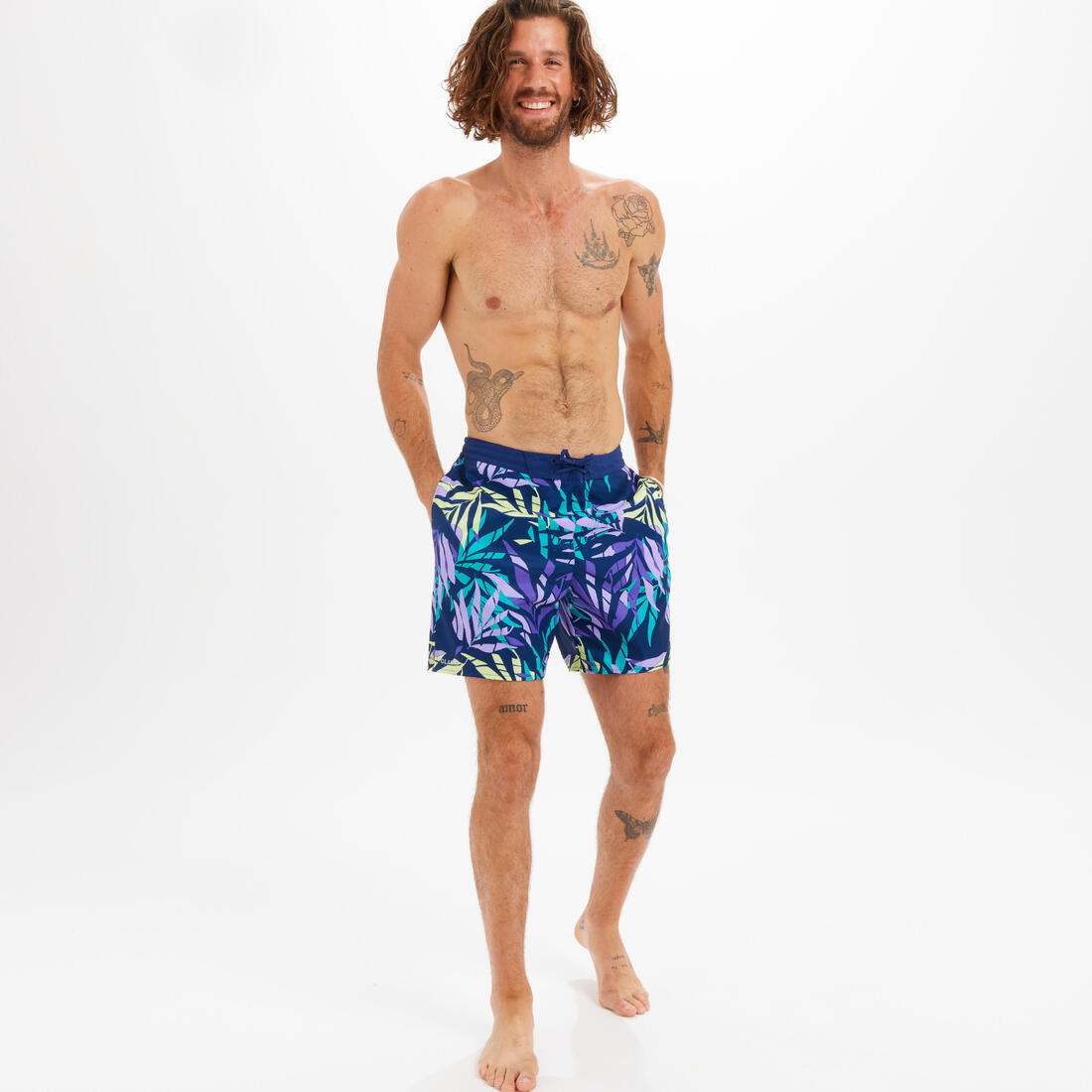 Boardshort surf 100 long surfergirl blue