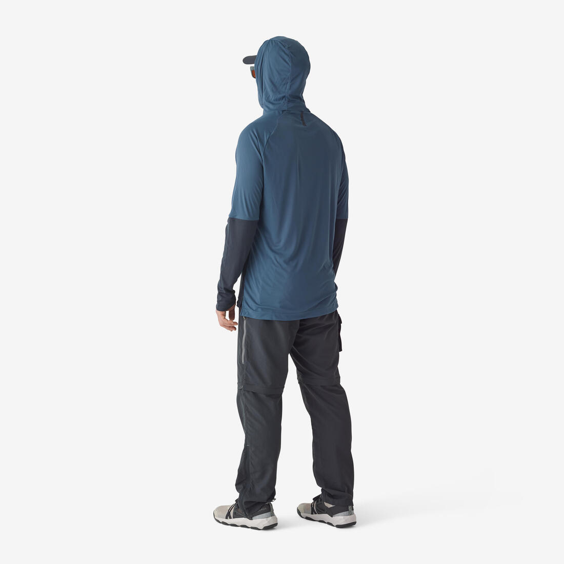 Tee-shirt de pêche Anti-UV 500 Capuche Bleu