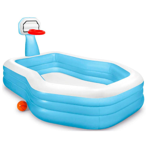 





PISCINETTE GONFLABLE AVEC PANIER DE BASKET AQUATIQUE INTEX ENFANTS BLEU ET BLANC