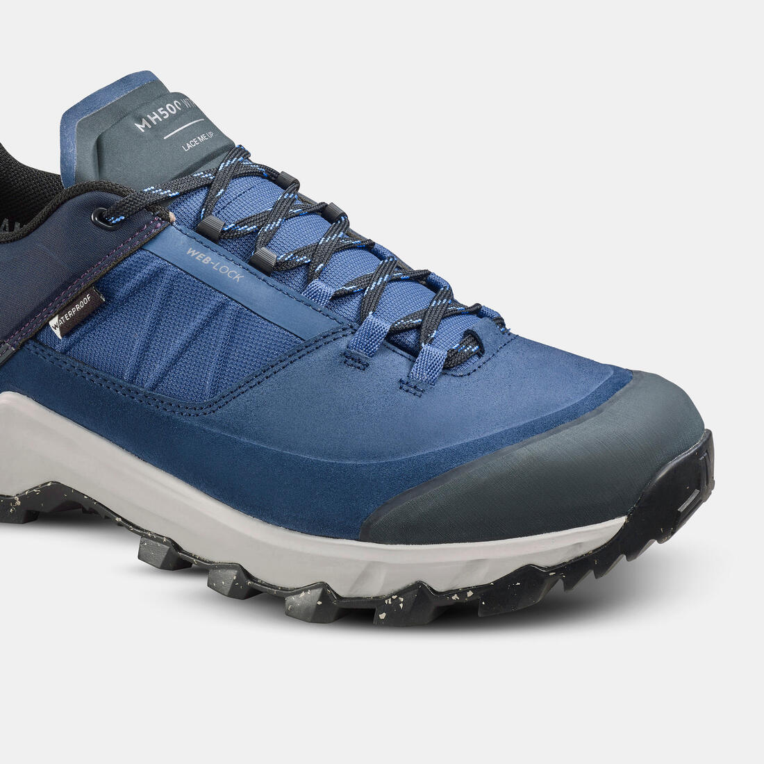 Chaussures de randonnée montagne imperméables, homme MH500 bleues