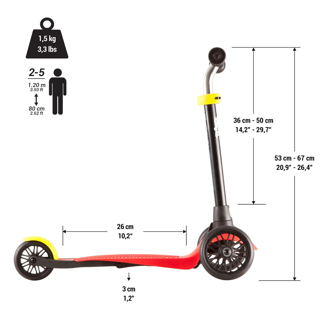 TROTTINETTE 3 ROUES ENFANT B1 STRUCTURE NUE