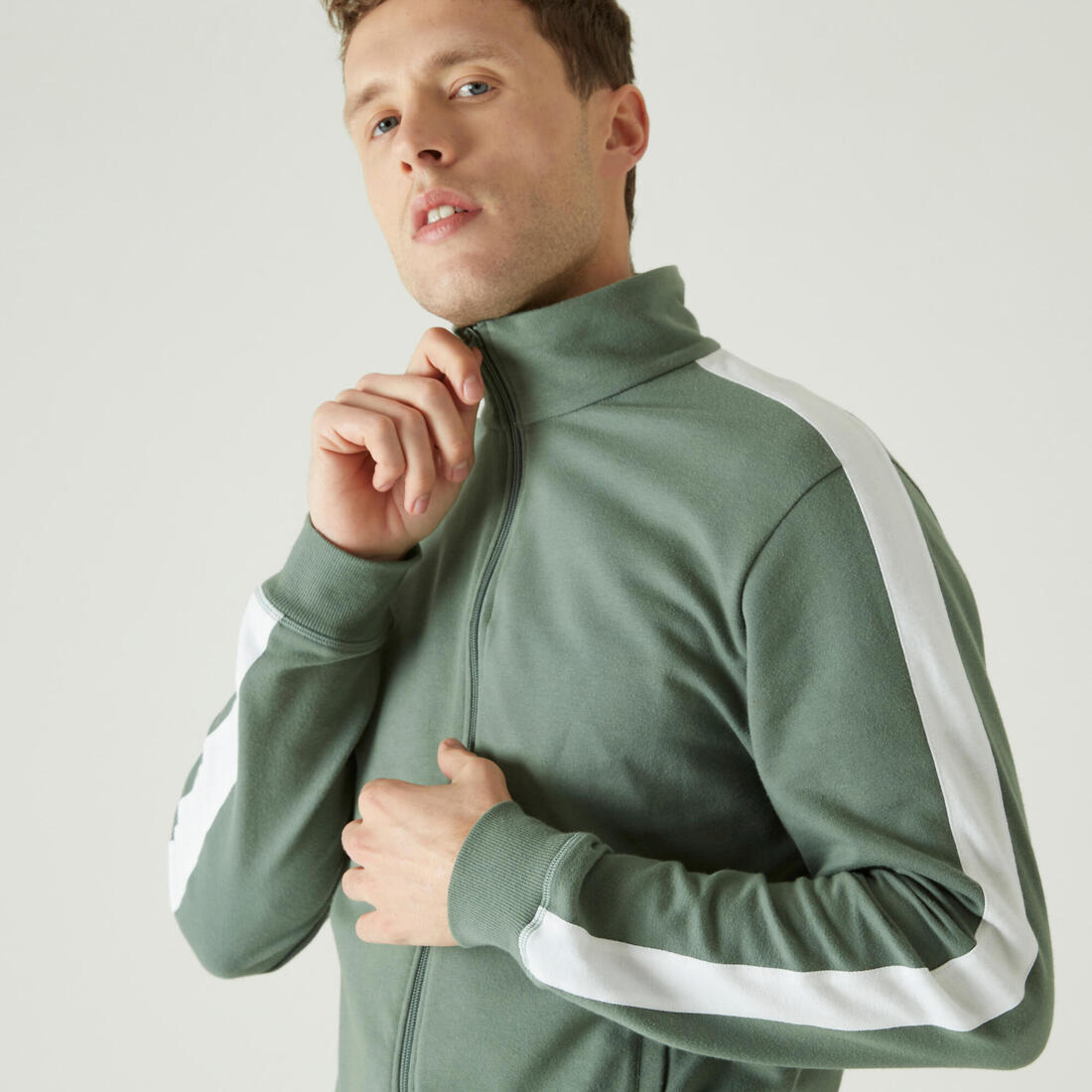 Sweat zippé fitness homme - 500 glacier