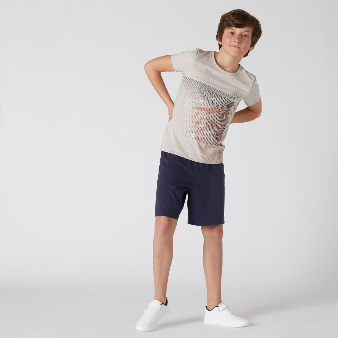 T-shirt manches courtes 100 garçon GYM ENFANT bleu ciel imprimé