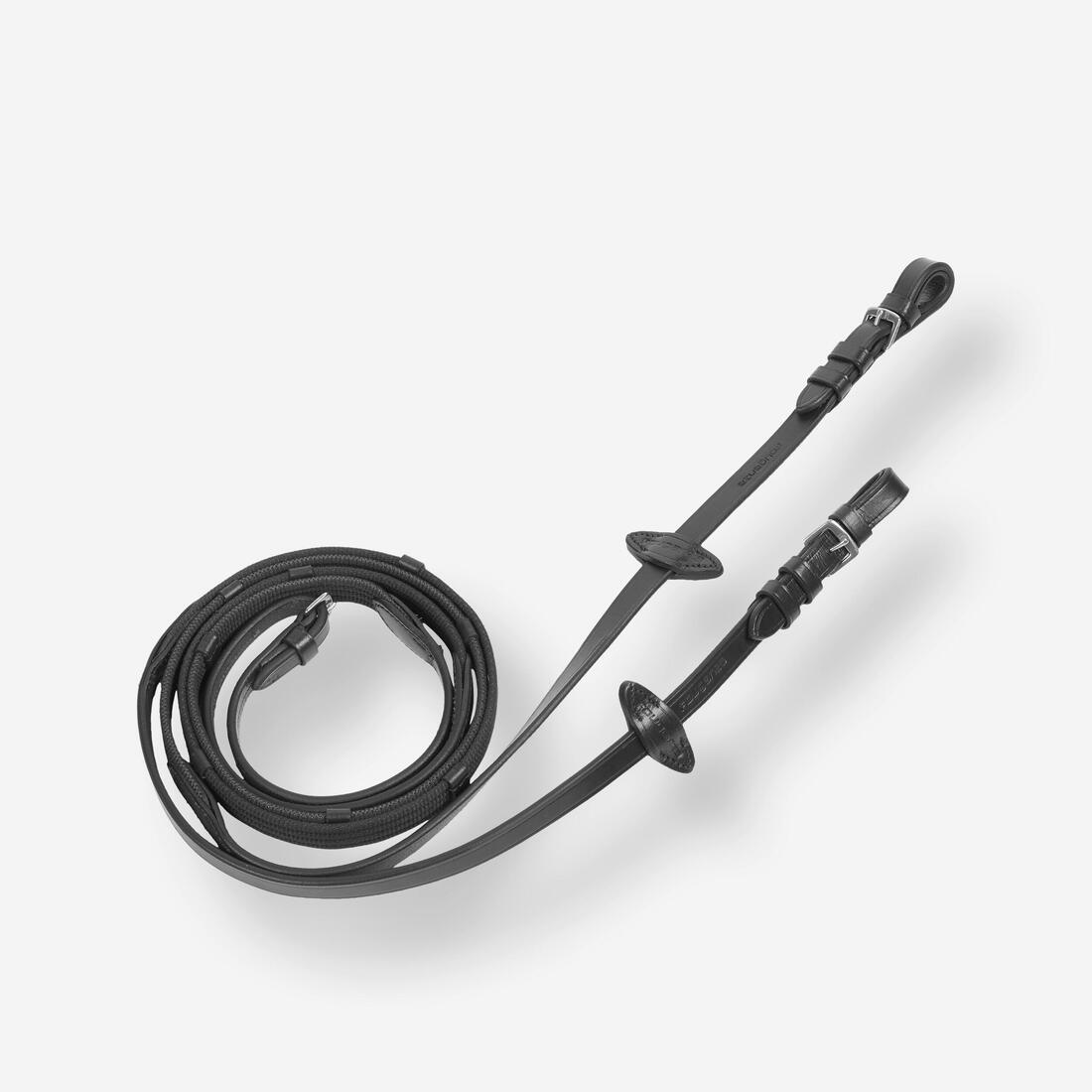 Rênes équitation cuir grip Cheval - 500 marron