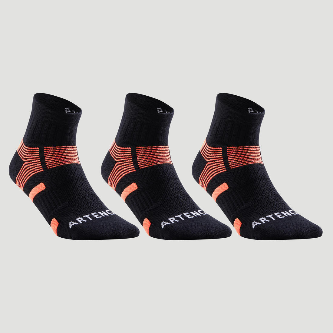 CHAUSSETTES DE SPORT MI-HAUTES ARTENGO RS 560 LOT DE 3