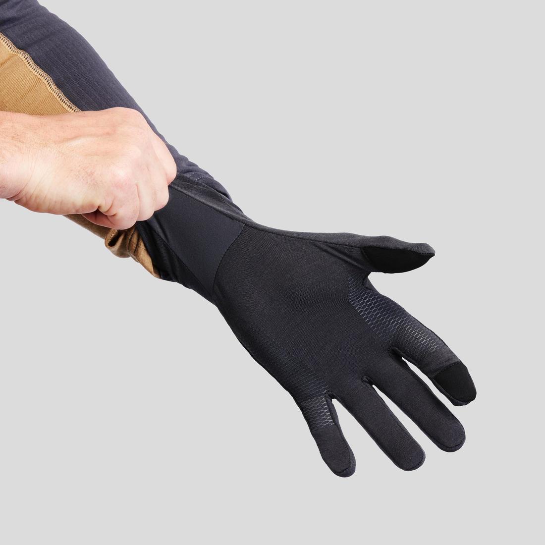 Sous-gants en laine mérinos de trekking montagne - MT500 - adulte