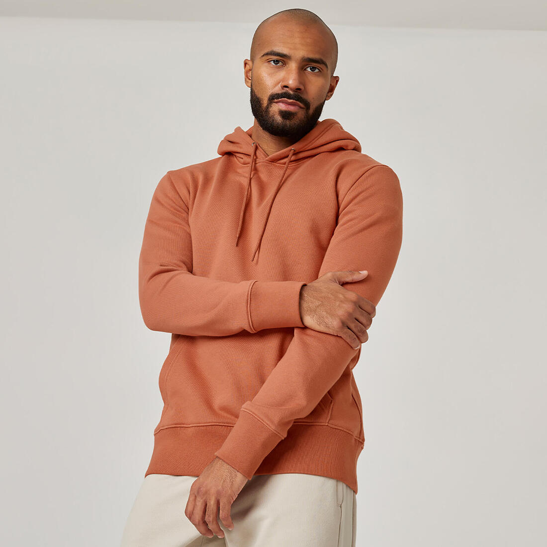 Sweat à capuche Fitness homme - 500 Essentials sépia