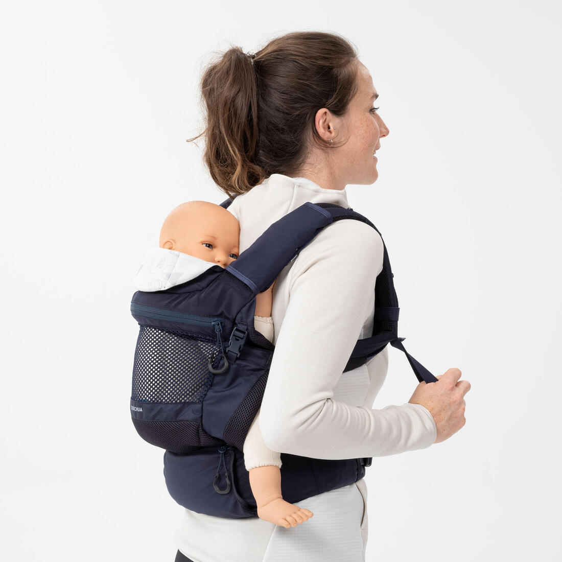 Porte-bébé physiologique de 9 mois à 15kg - MH500 bleu marine