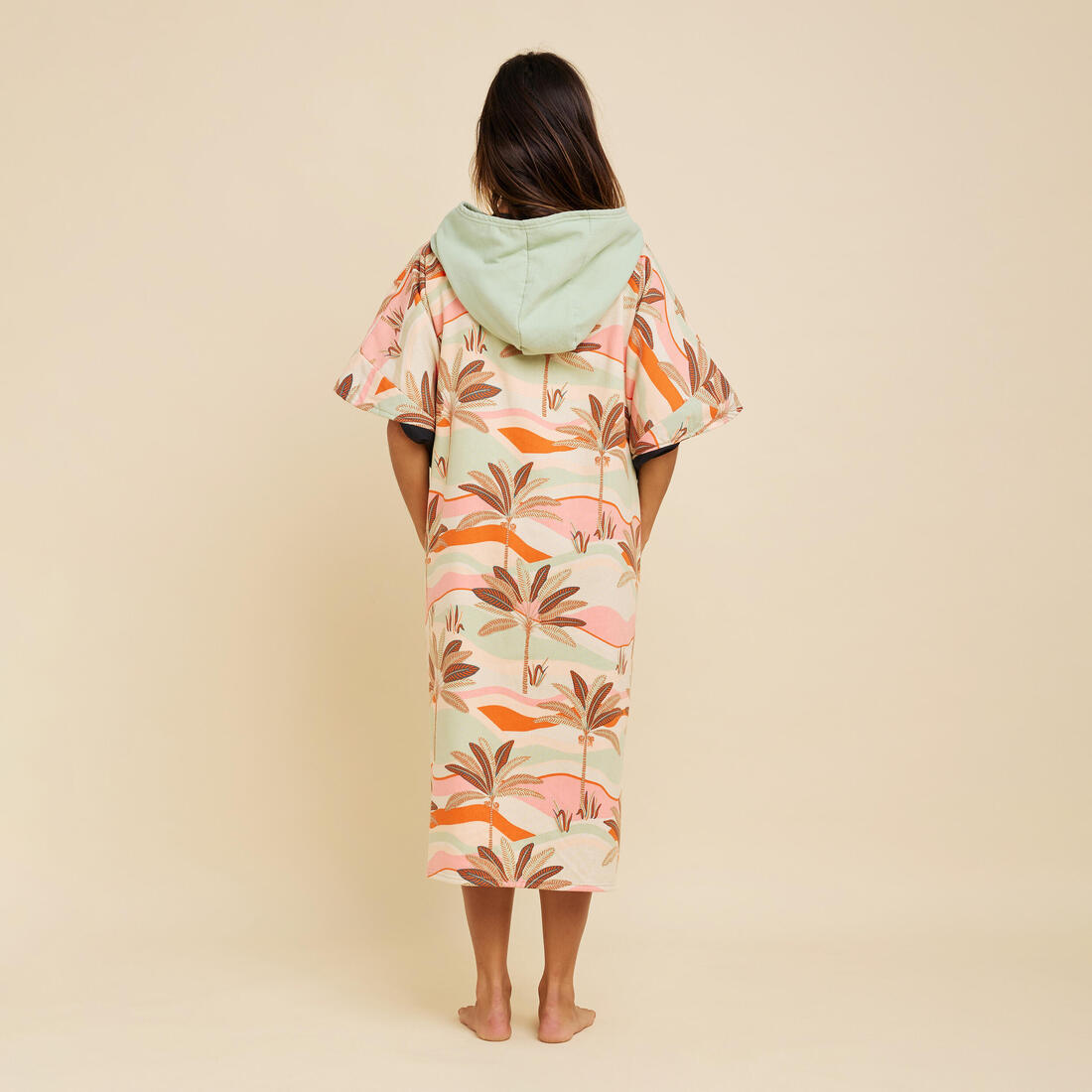 PONCHO SURF 500 ADULTE Print Flamingo