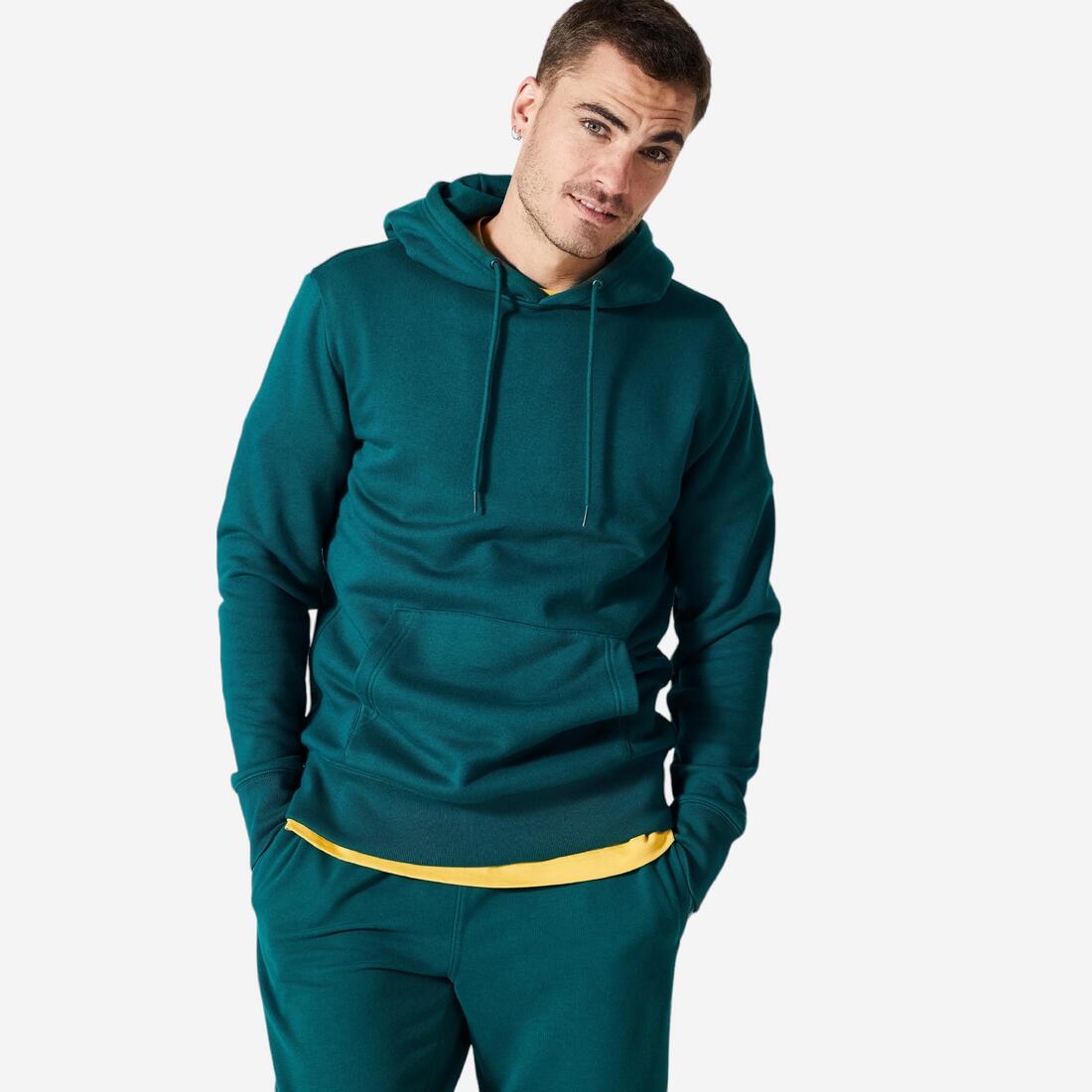 Sweat à capuche Fitness homme - 500 Essentials sépia