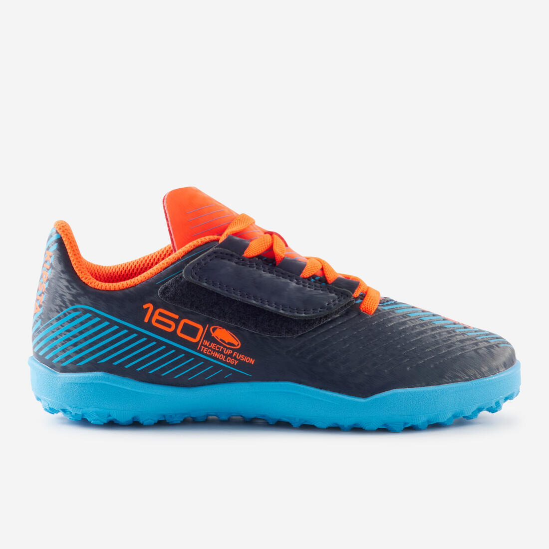 CHAUSSURES DE FOOTBALL ENFANT A SCRATCH 160 EASY TURF BLEU MARINE