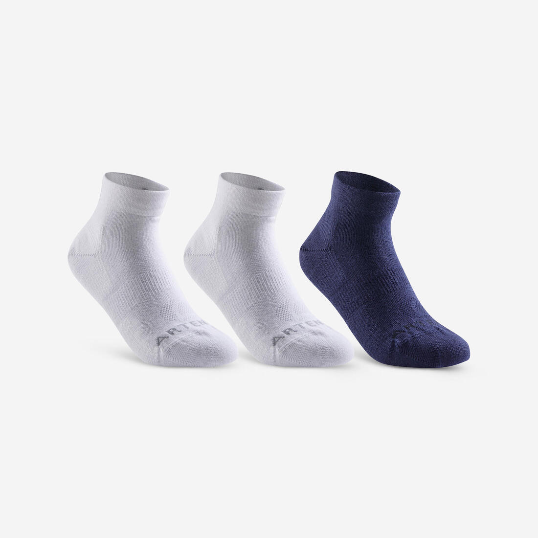 CHAUSSETTES TENNIS ENFANT MI-HAUTES ARTENGO RS 160 LOT DE 3