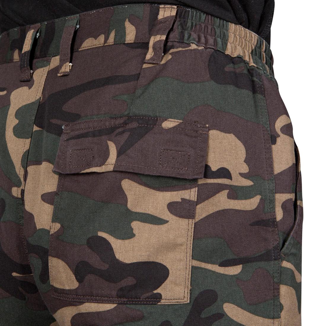 PANTALON CARGO RESISTANT STEPPE 300 CAMOUFLAGE WOODLAND