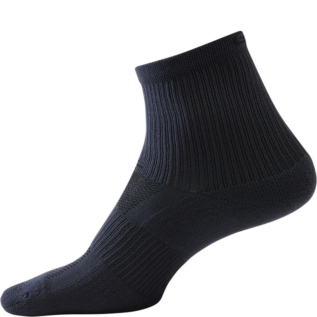 CHAUSSETTES DE RUNNING RUN500 MI-HAUTEURS X2 NOIRES