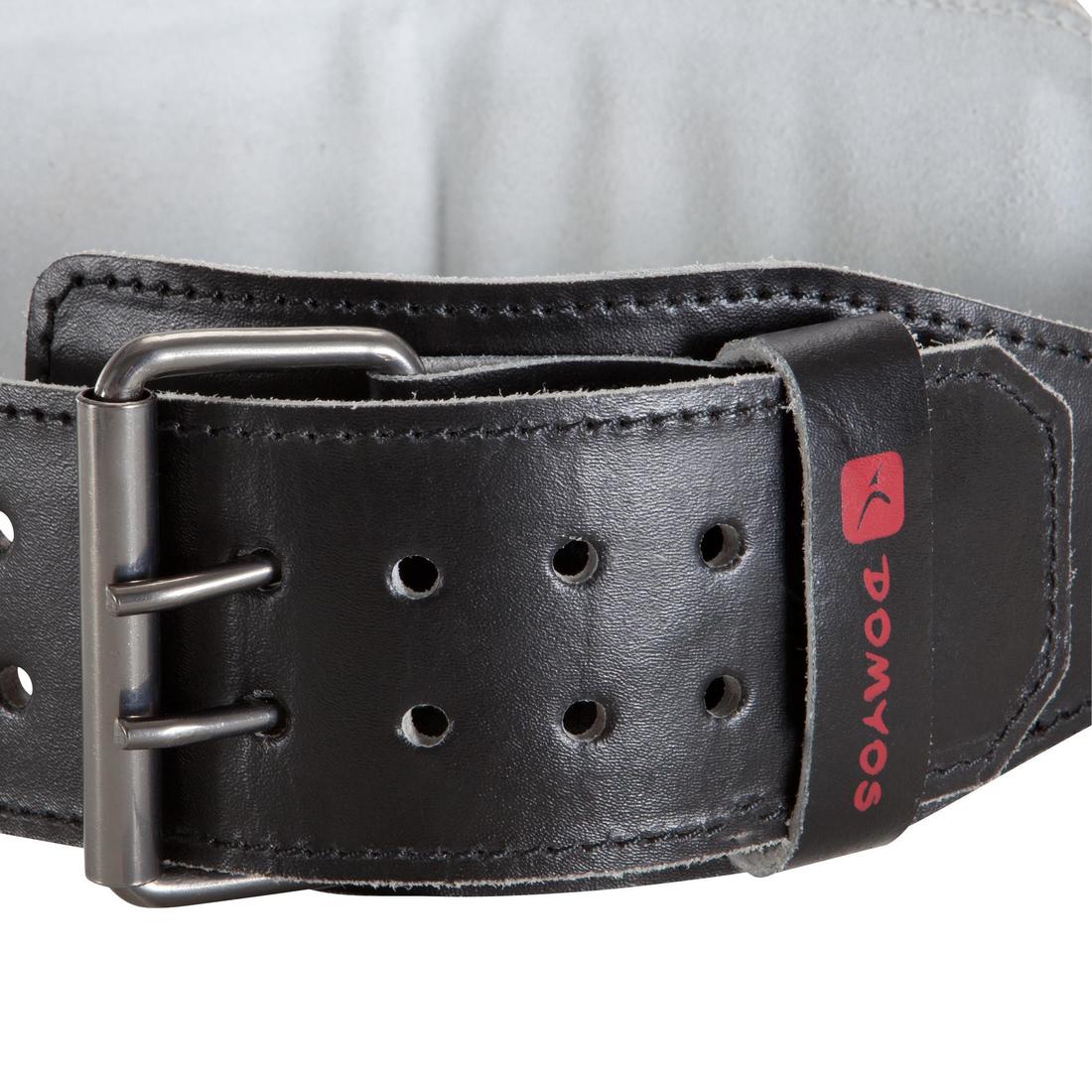 Ceinture lombaire de musculation en cuir noire