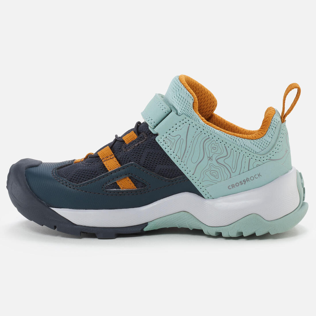 Chaussures de randonnée enfant à scratch Crossrock grise du 24 AU 34