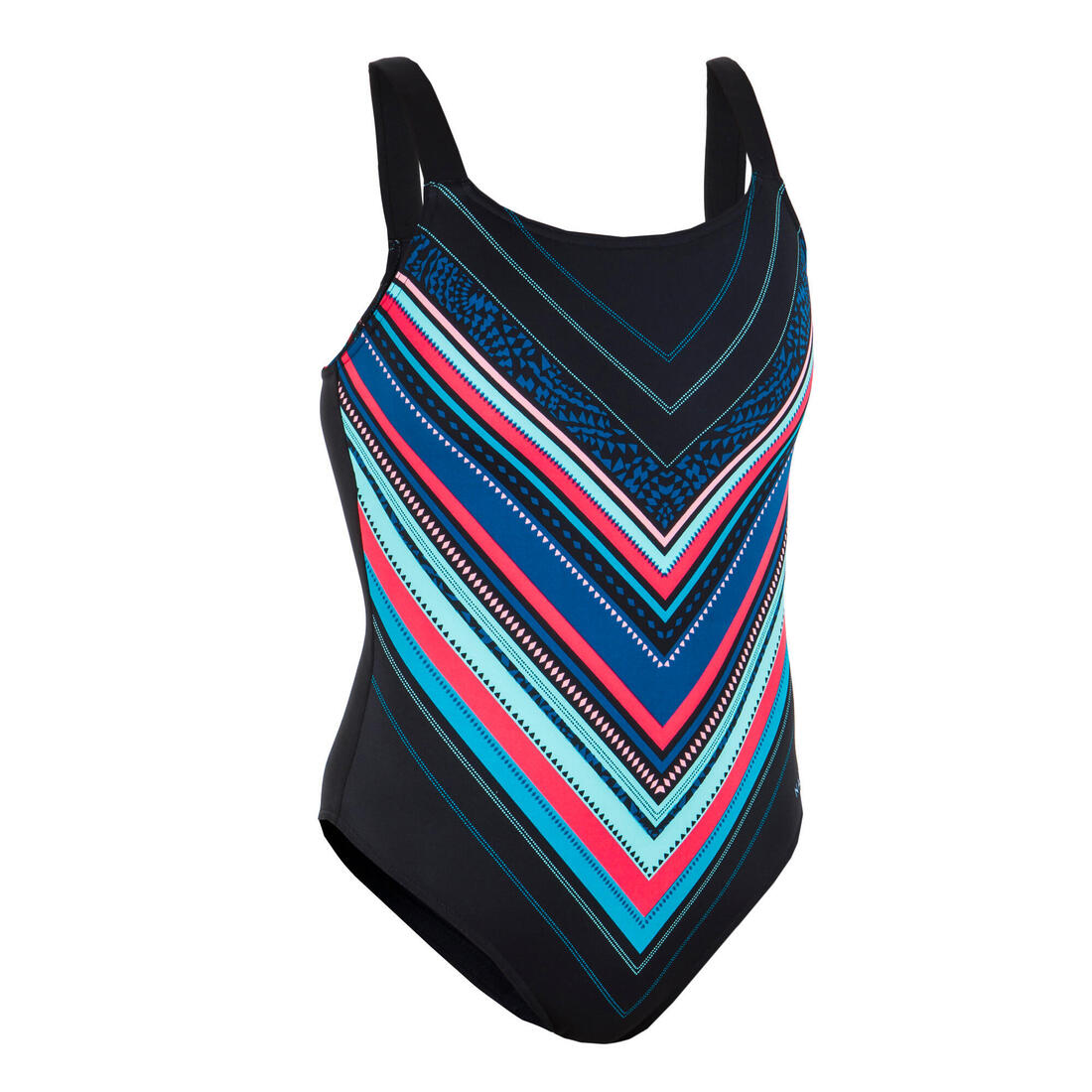 Maillot de bain de natation femme 1 pièce Taïs Ethn noir