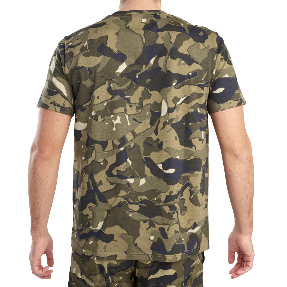 T-shirt manches courtes chasse 100 camouflage woodland