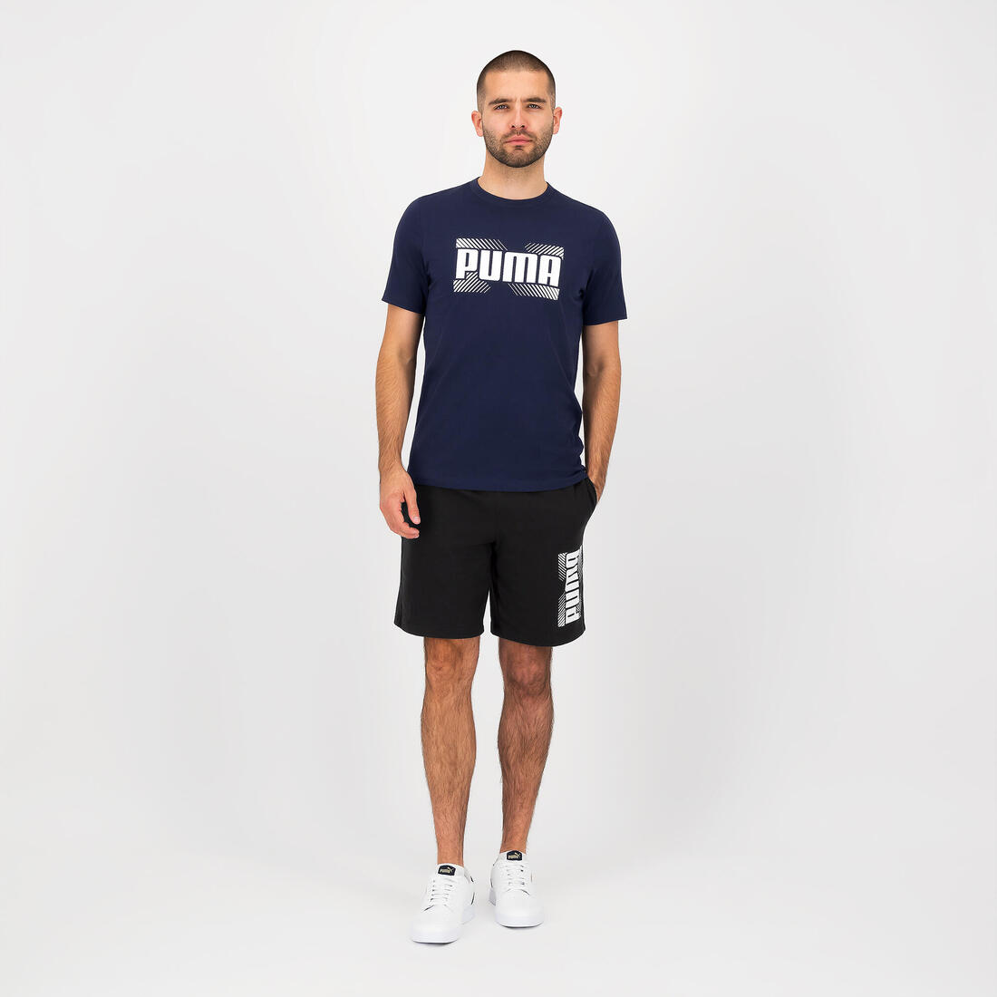 T-shirt PUMA active fitness manches courtes coton homme bleu