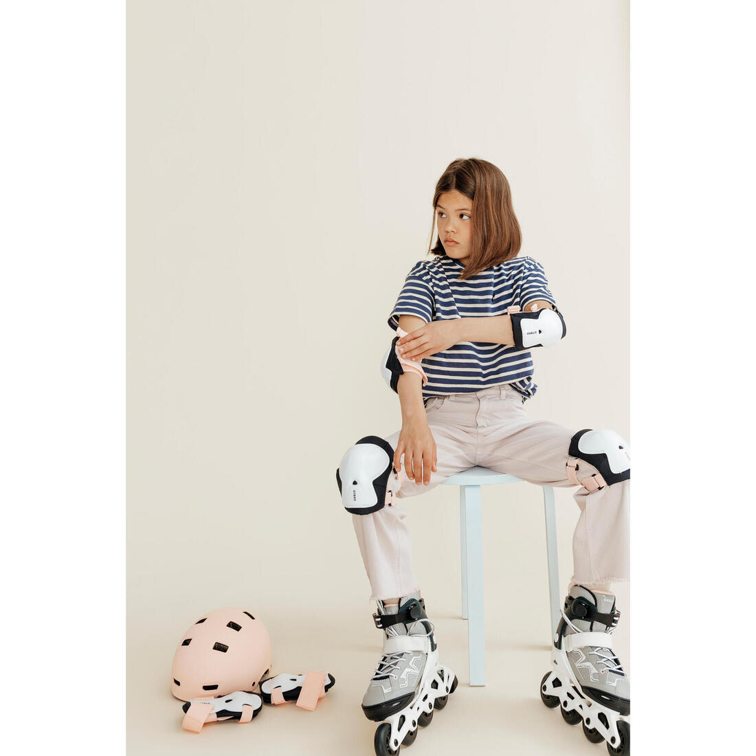 Set 3x2 protections roller trottinette skate enfant PLAY