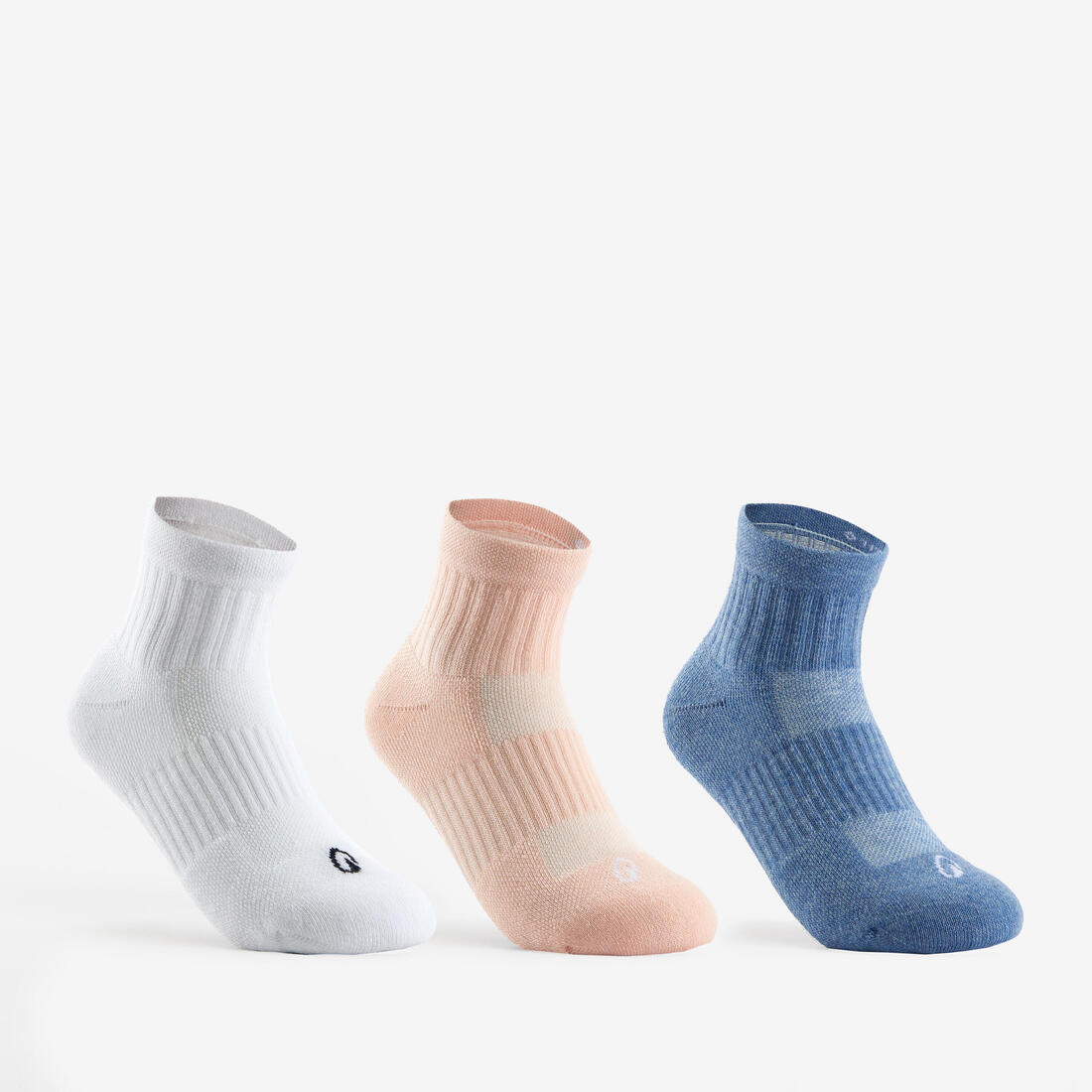 CHAUSSETTES DE SPORT ENFANT MI-HAUTES ARTENGO RS 500 LOT DE 3