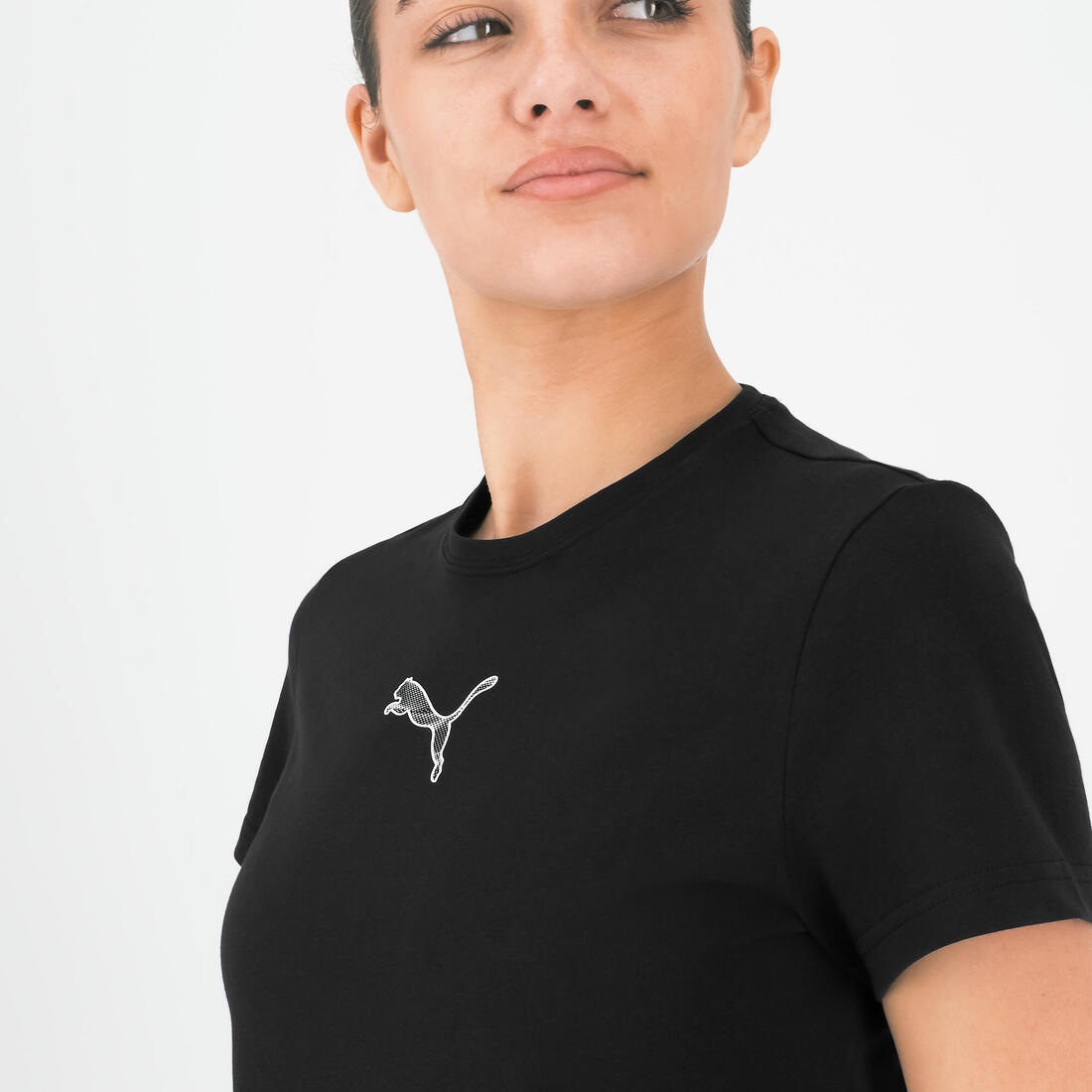 T-shirt PUMA fitness manches courtes coton femme noir