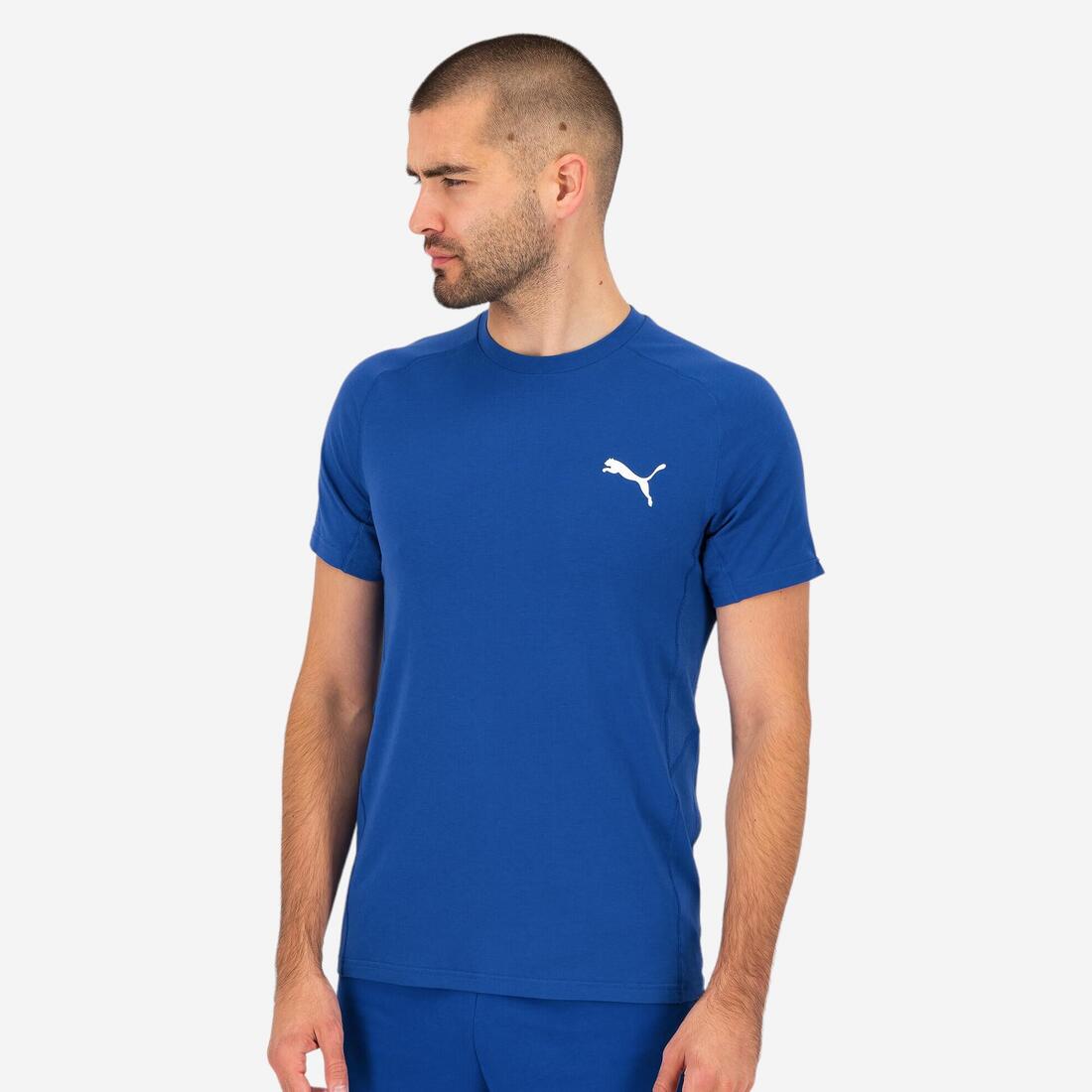 T-shirt PUMA fitness manches courtes coton homme bleu