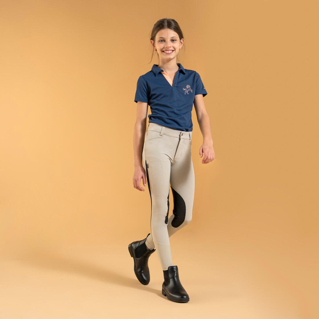 Pantalon équitation léger mesh basanes agrippantes Enfant - 500