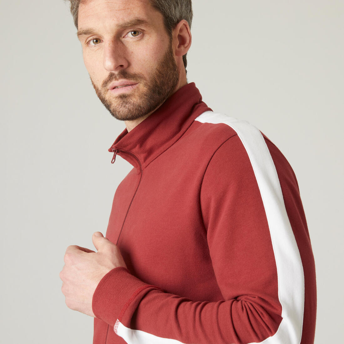 Sweat zippé fitness homme - 500 glacier