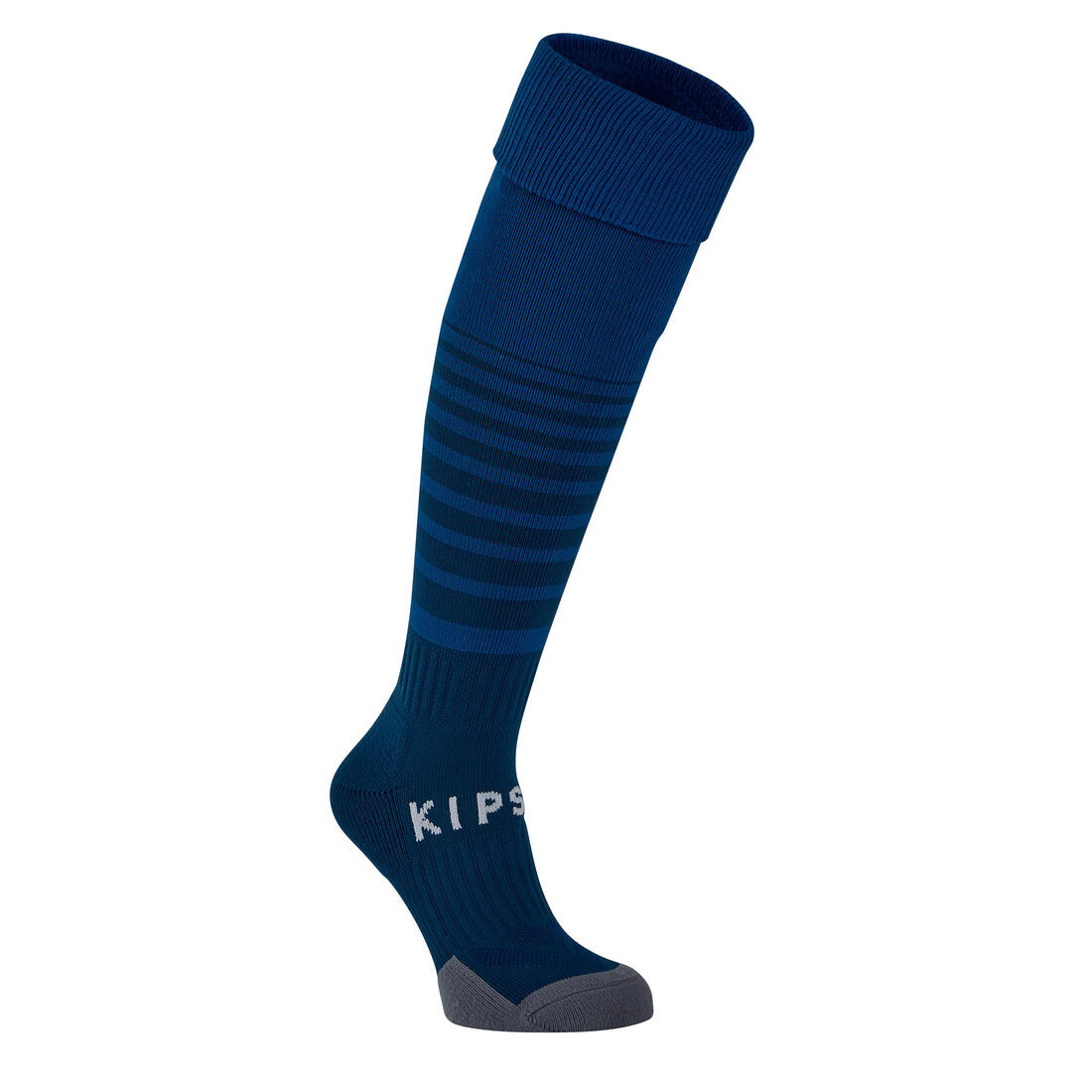 Chaussettes de football rayée enfant VIRALTO CLUB JR marine