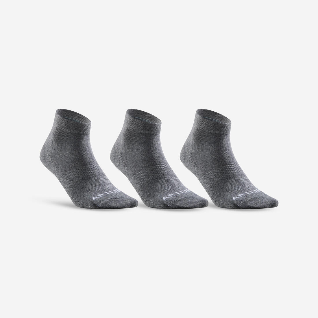 CHAUSSETTES DE SPORT MI-HAUTES ARTENGO RS 160 BLANCHES LOT DE 3