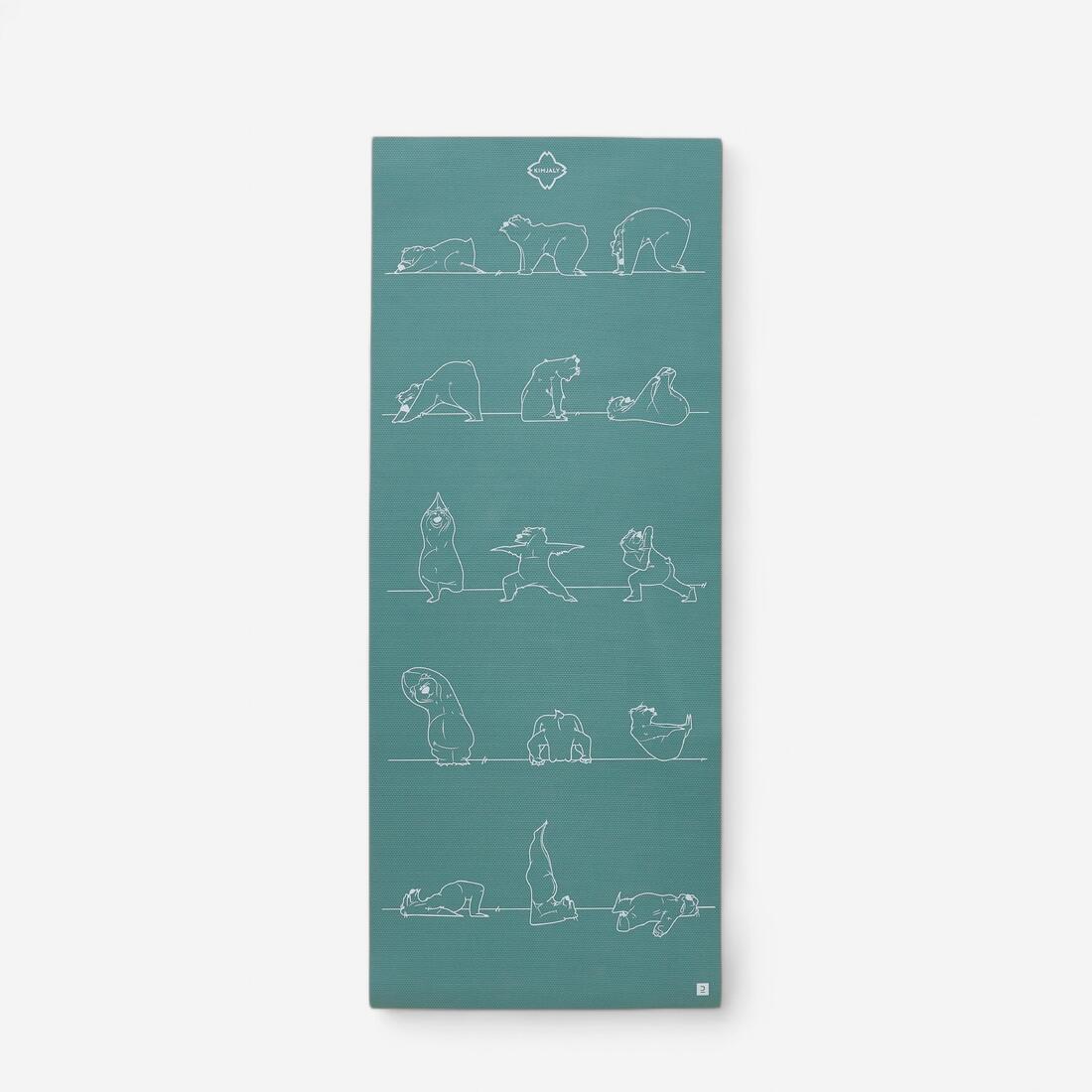 TAPIS YOGA ENFANT 150CM X 60CM X5 MM OURSON KAKI