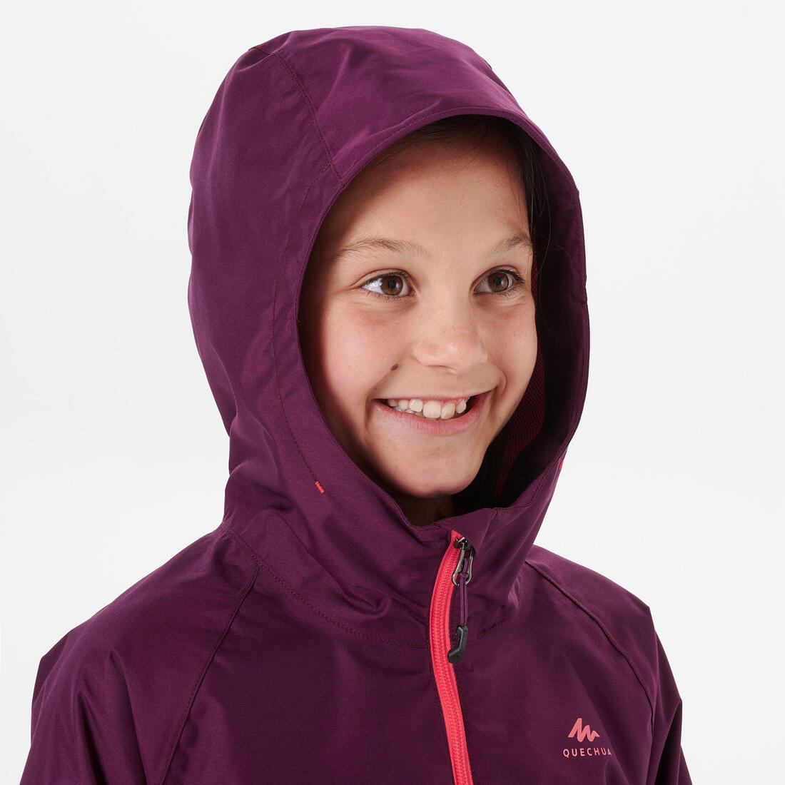 Veste imperméable de randonnée - MH500 violette - enfant 7-15 ans