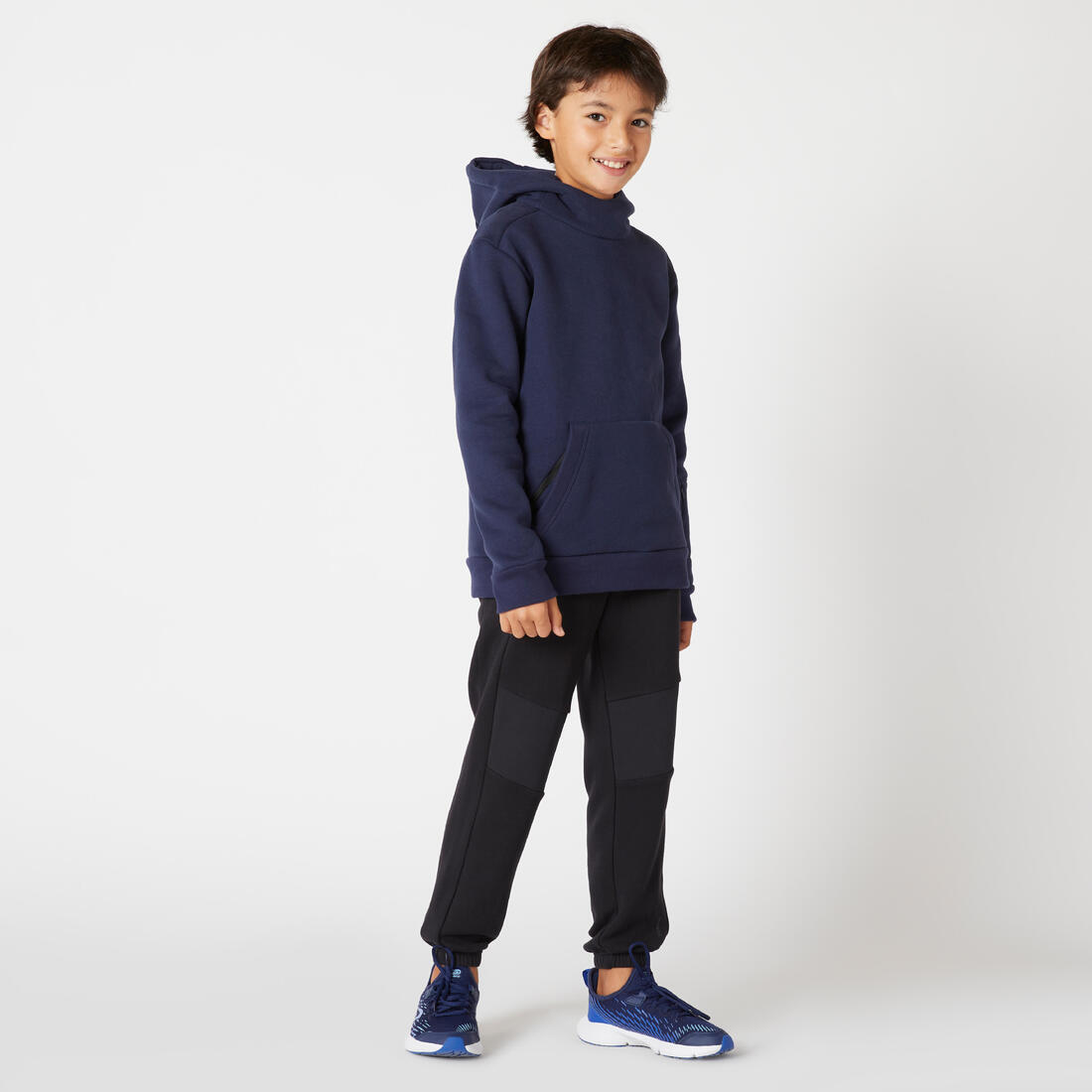 Sweat à capuche mixte, chaud enfant - 900 gris chiné moyen