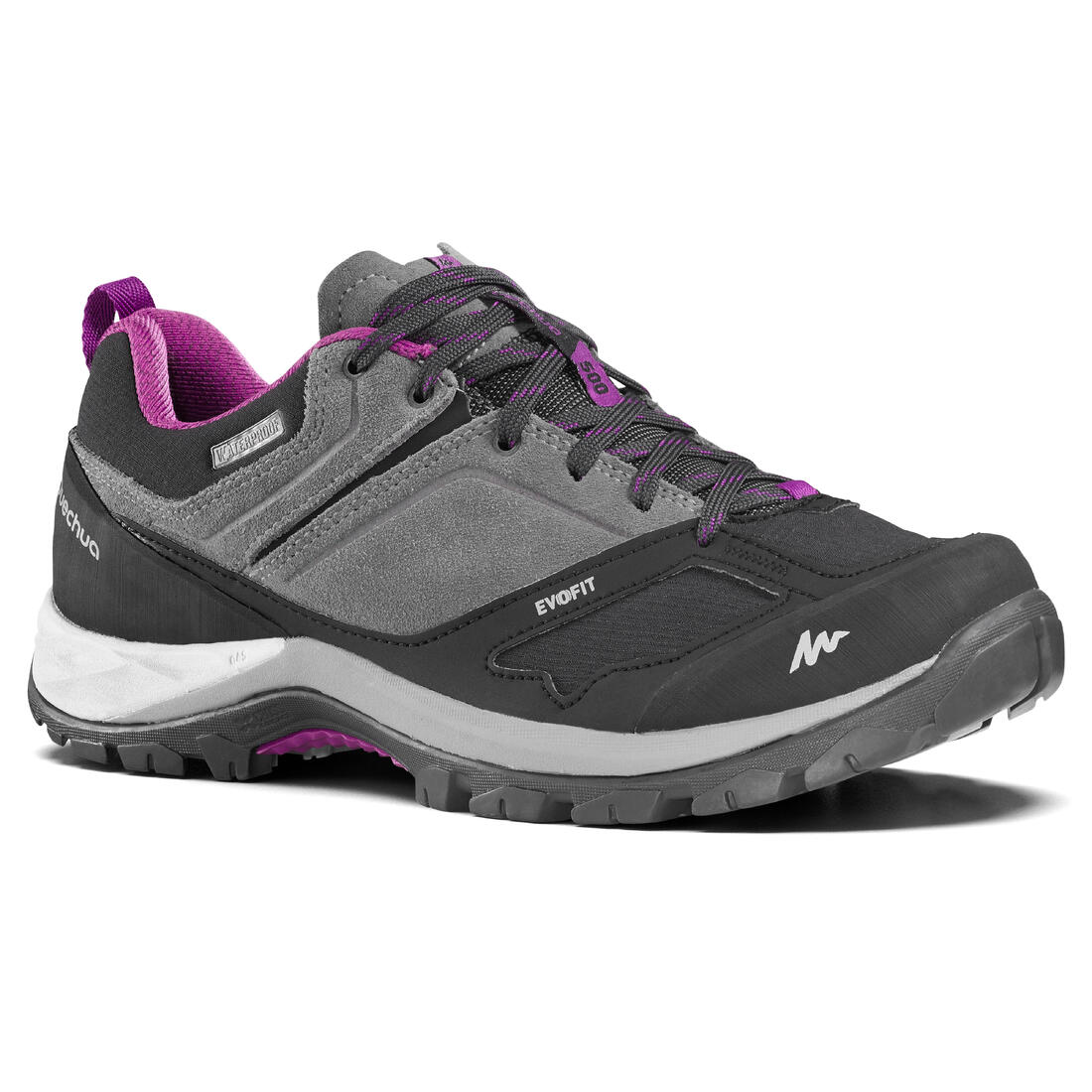 Chaussures imperméables de randonnée montagne - MH500 Gris/Rose- Femme